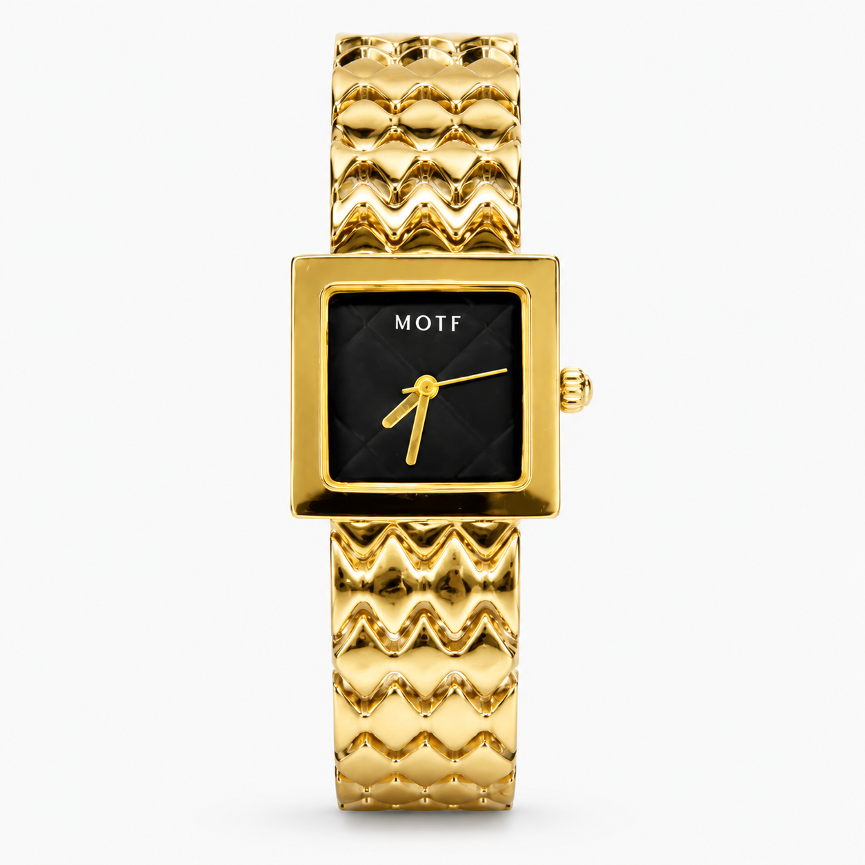 Motf Gold Black Square Chain Watch For Her