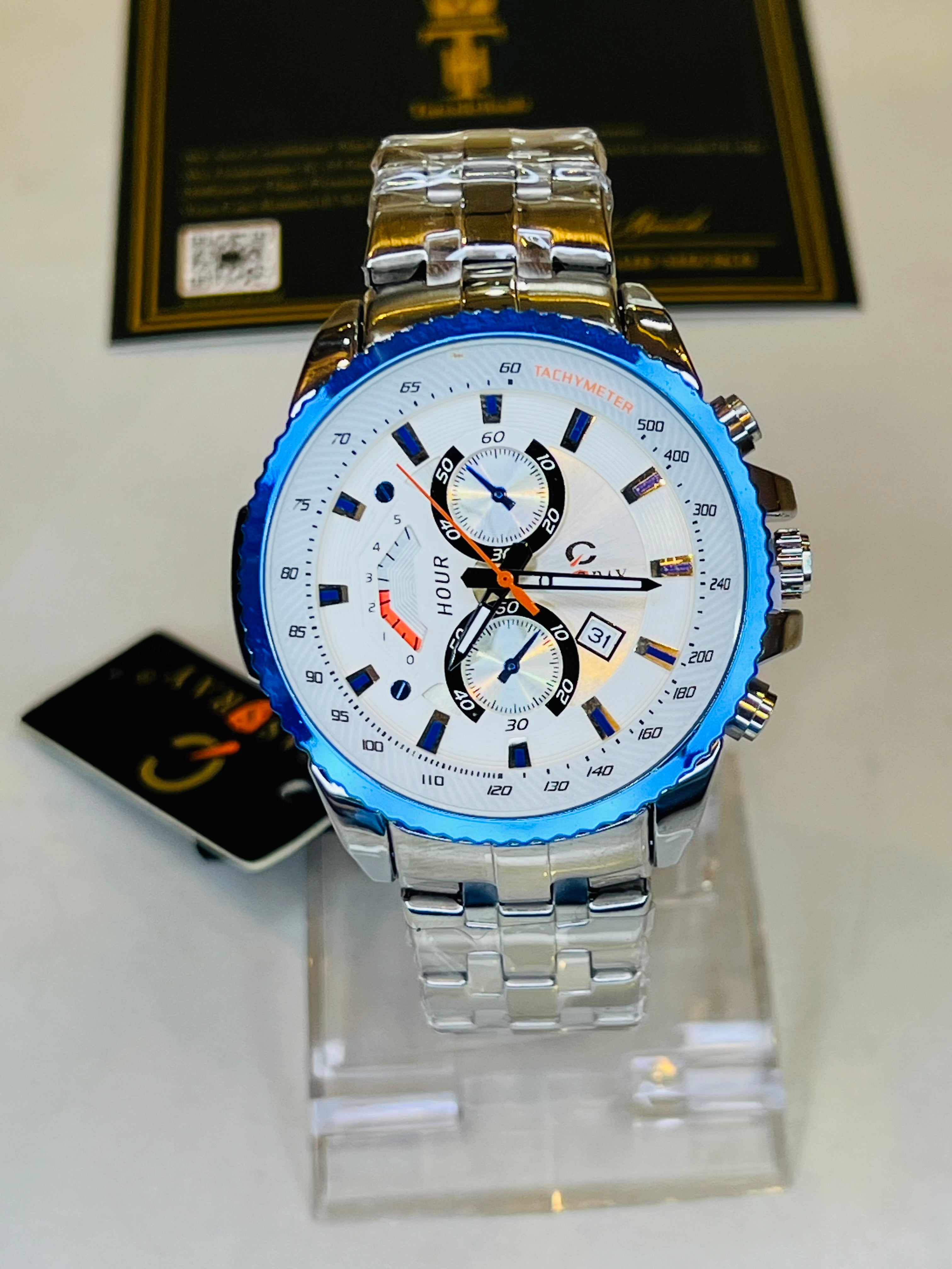 Silver Blue Cassray Watch
