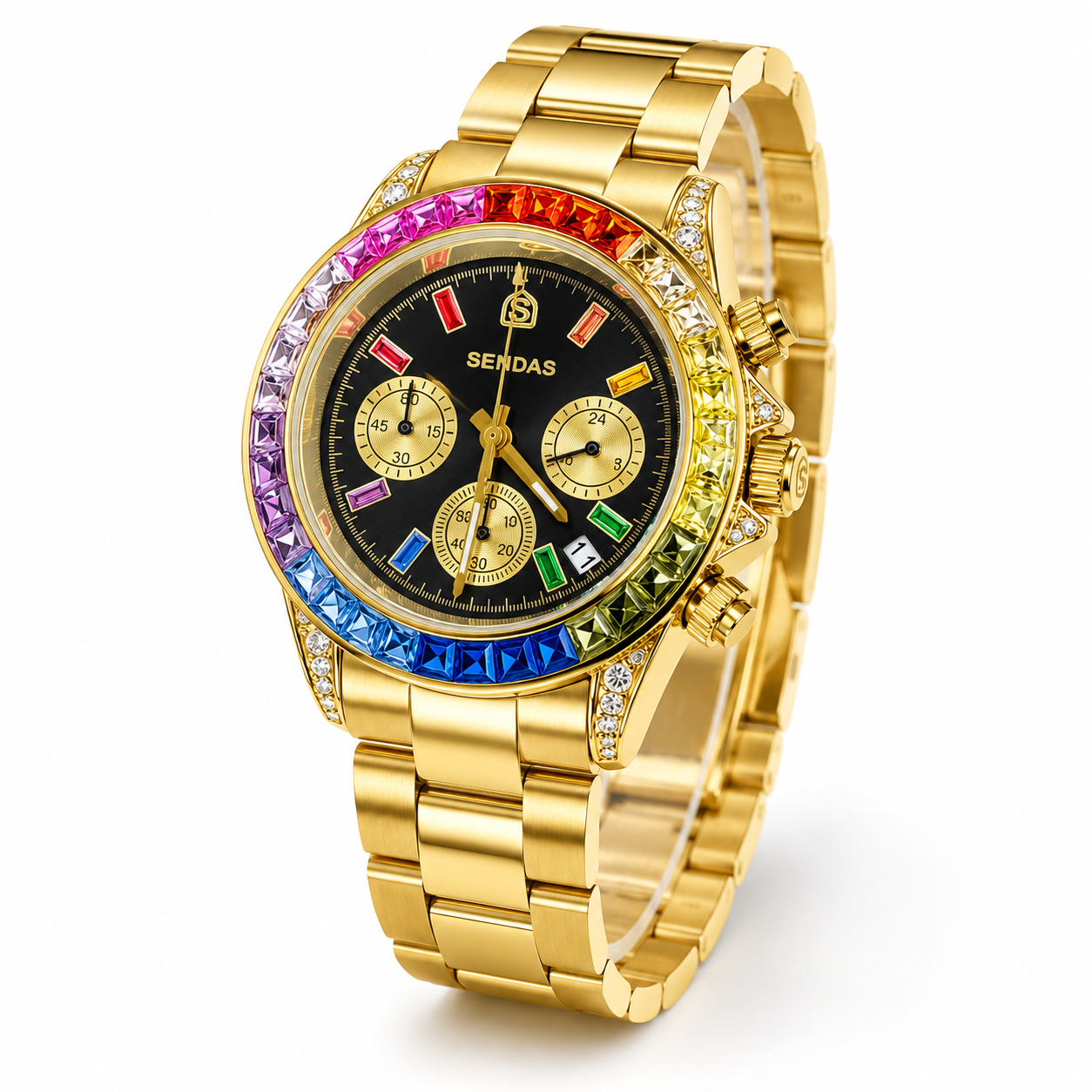 Premium Gold Sandas Rainbow Chronograph Watch
