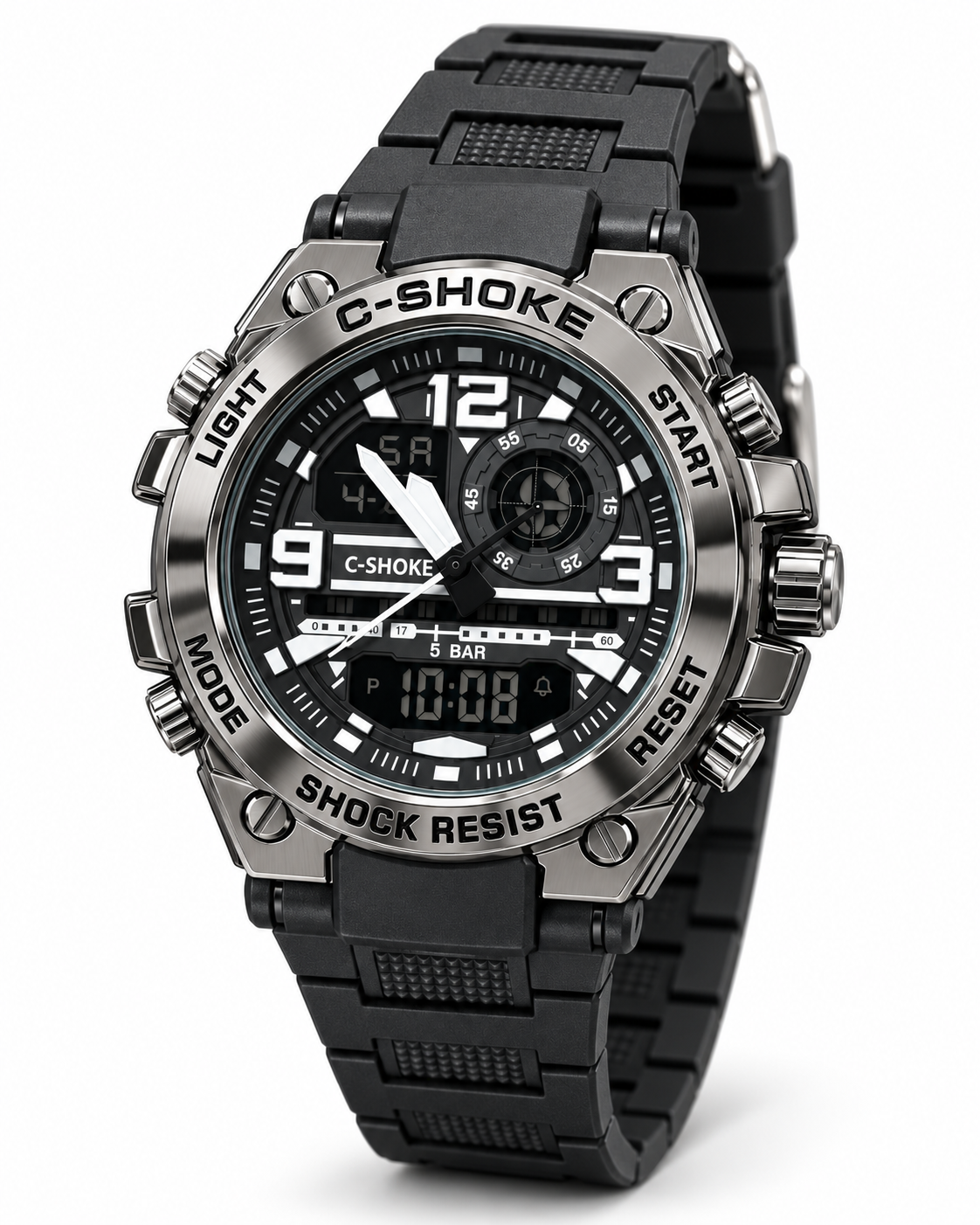All Black Metal Body Sports Watch
