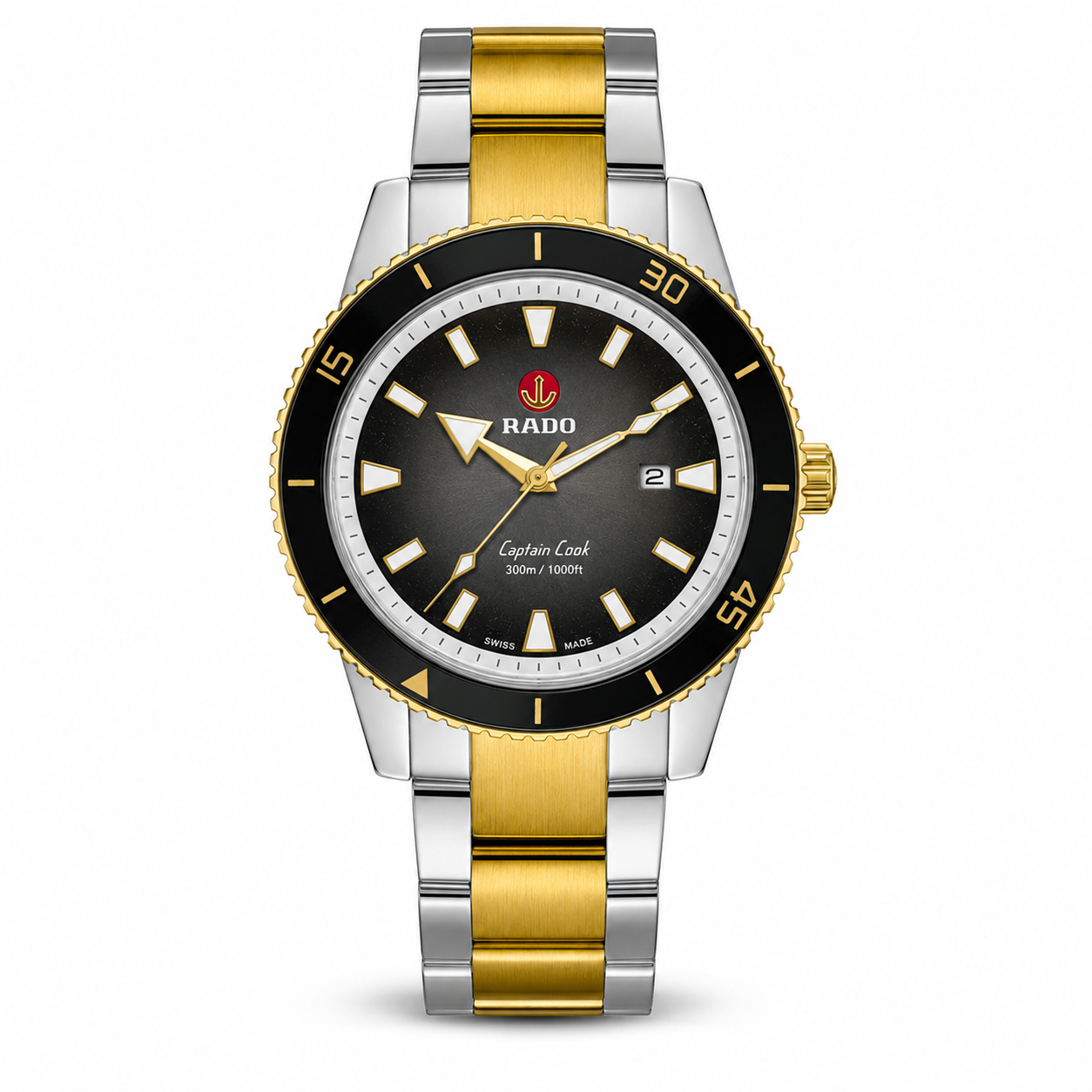 Two Tone Black Rado Captain Cook Watch
