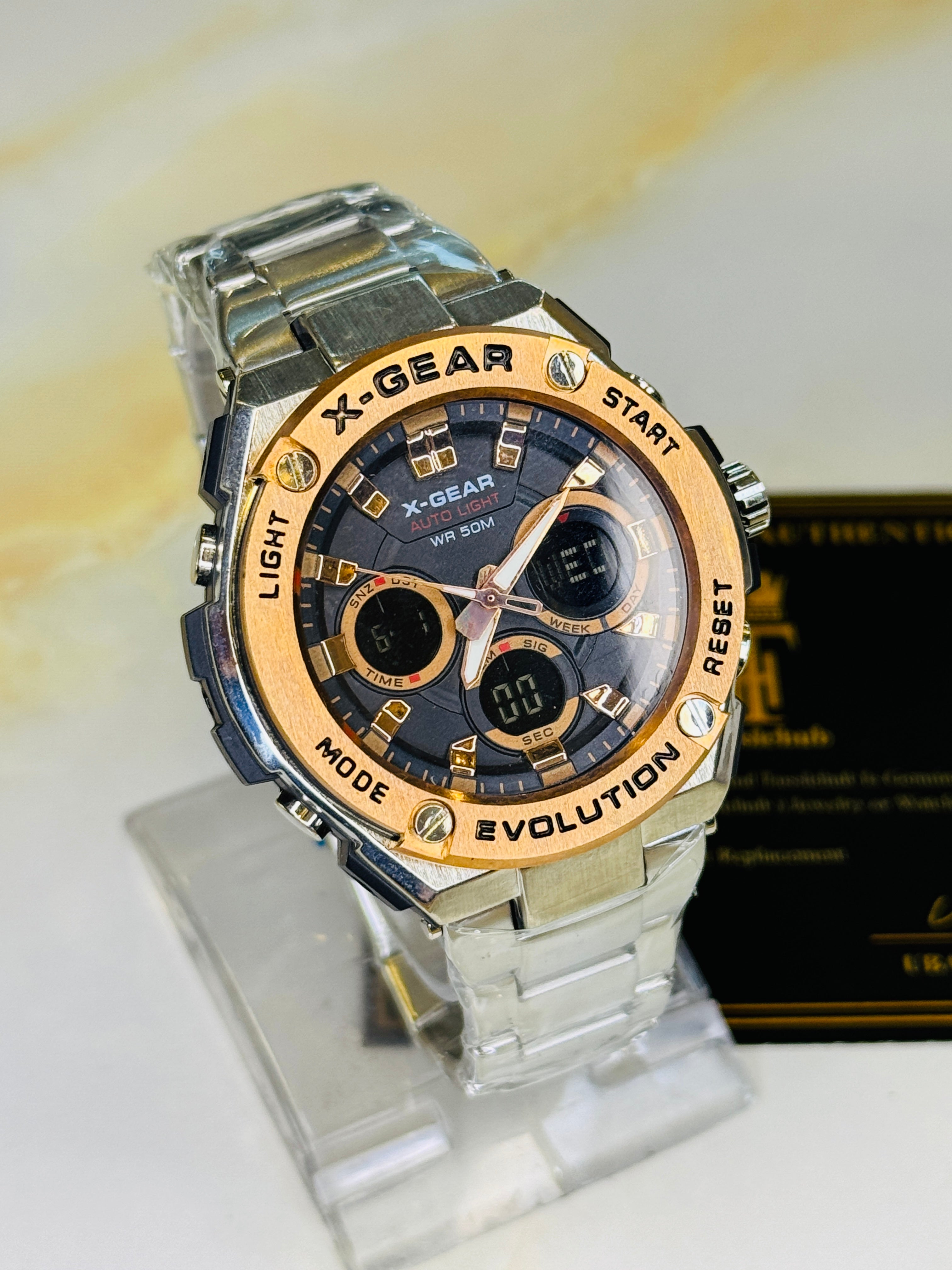 Silver Copper X-Gear Evolution Chain Straps Sports Watch