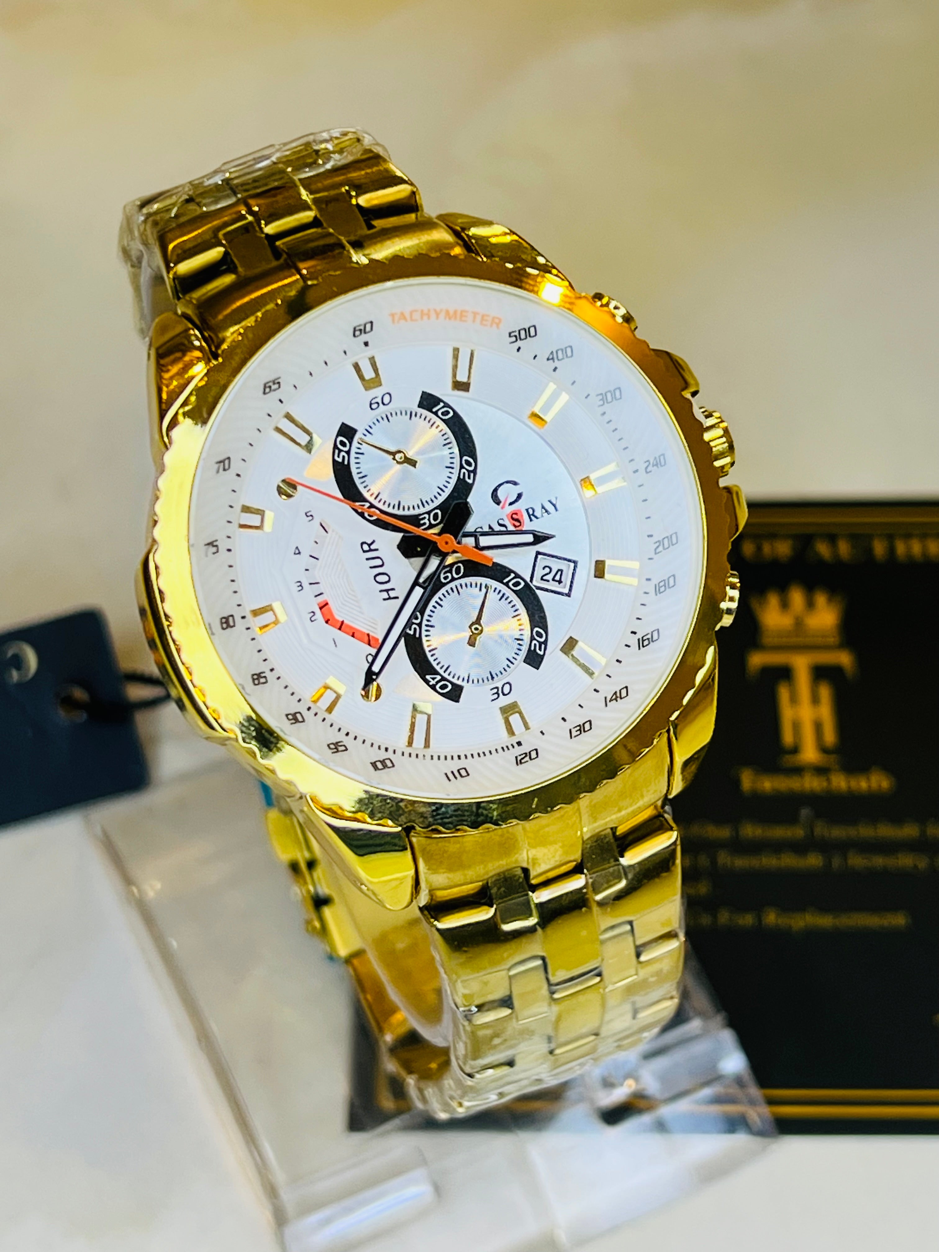 Gold White Cassray Watch