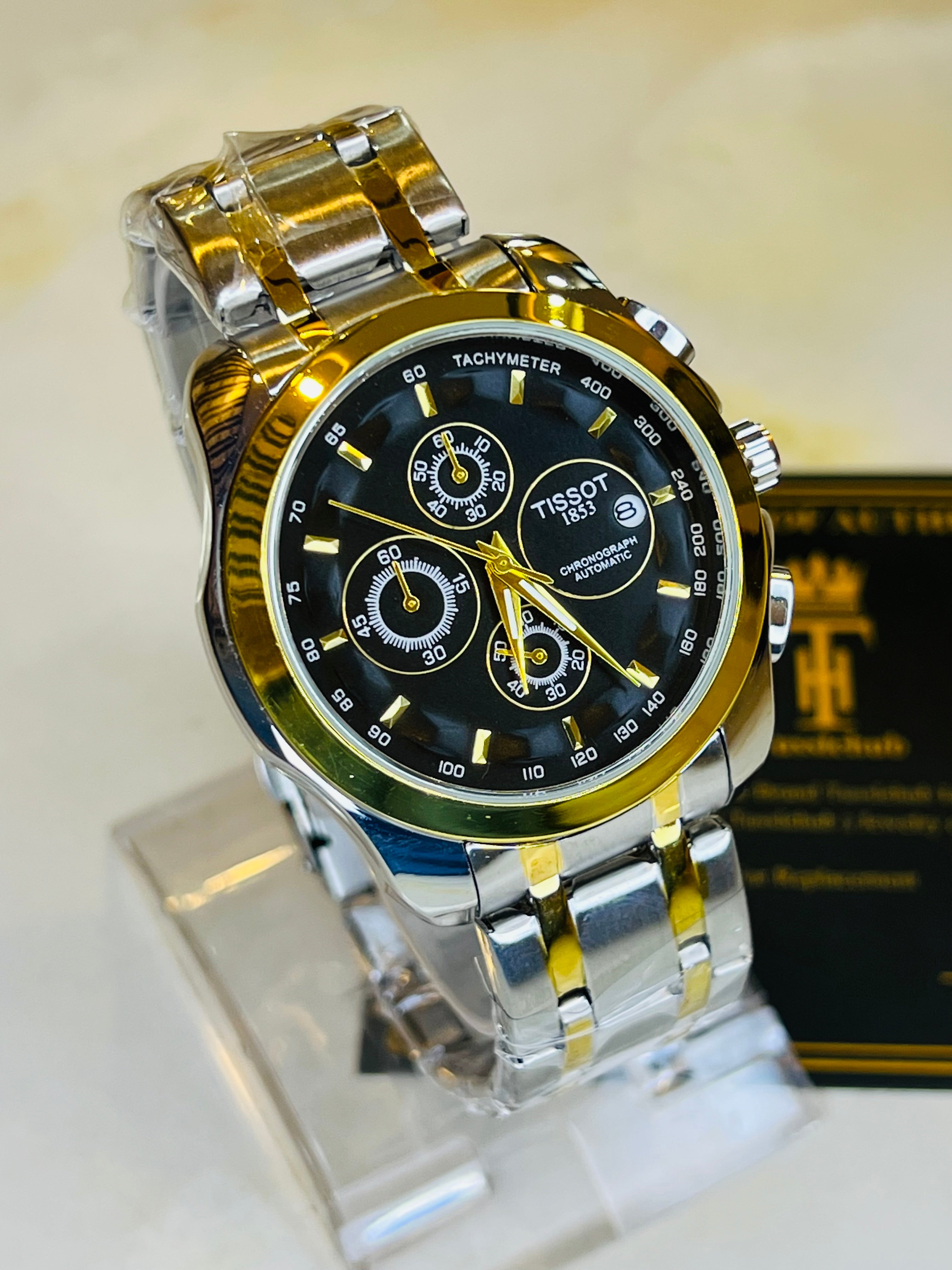Two Tone Black 1853 Chain Strap Chronograph Watch