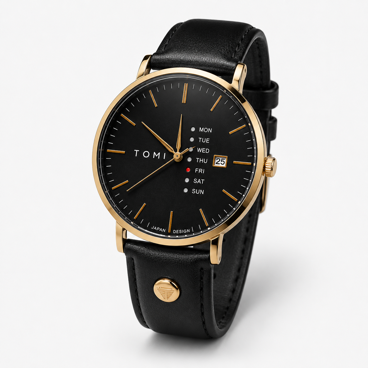 Tomi Mentor Black Copper Day Date Watch