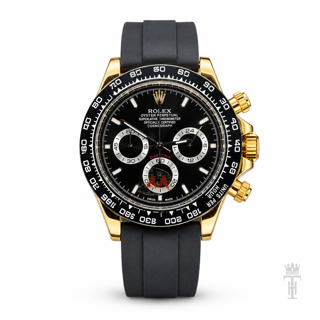 Gold Black Dial Daytona Chronographs Dial Watch