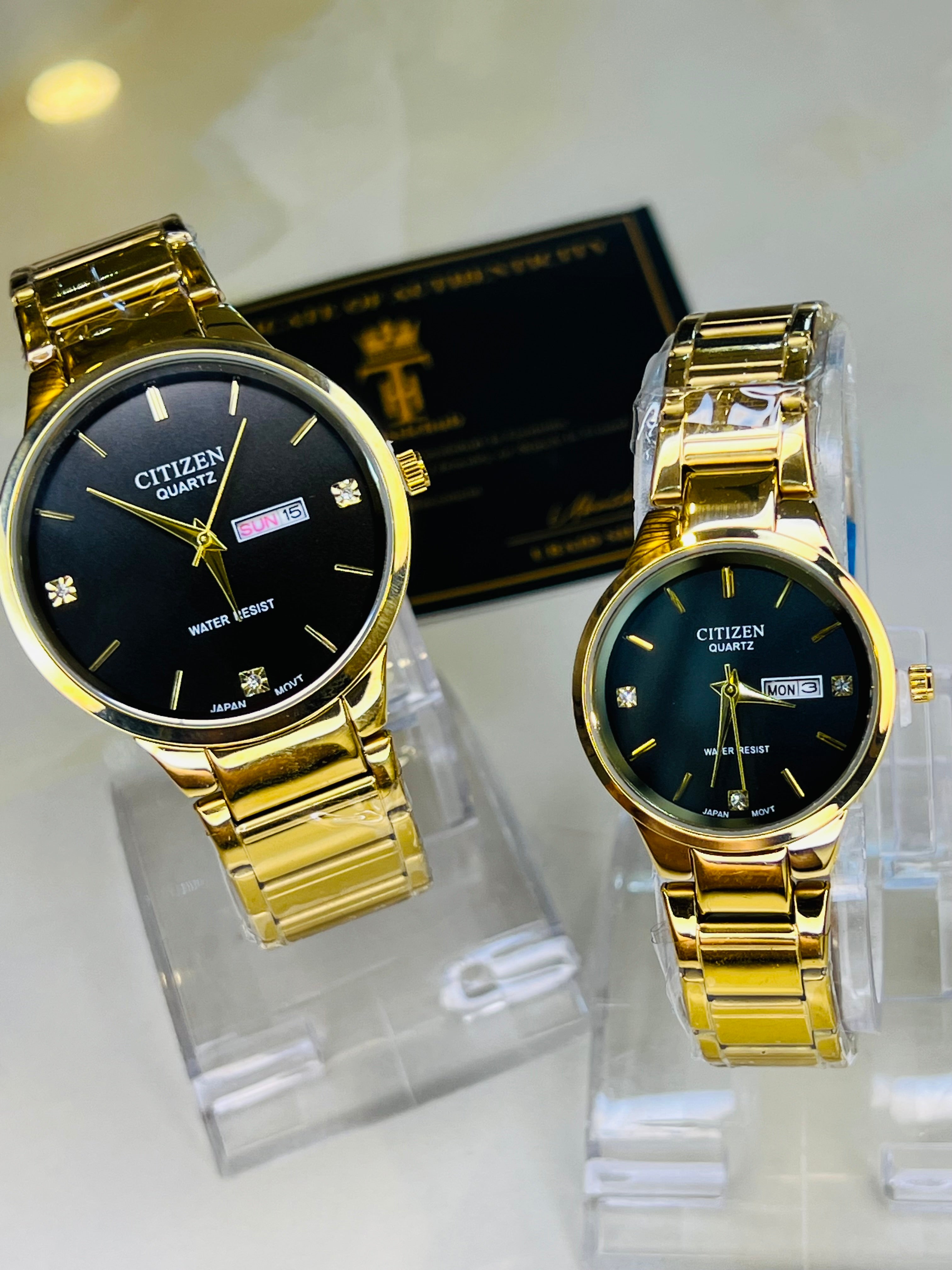 Gold Black Axiom Couple Watch