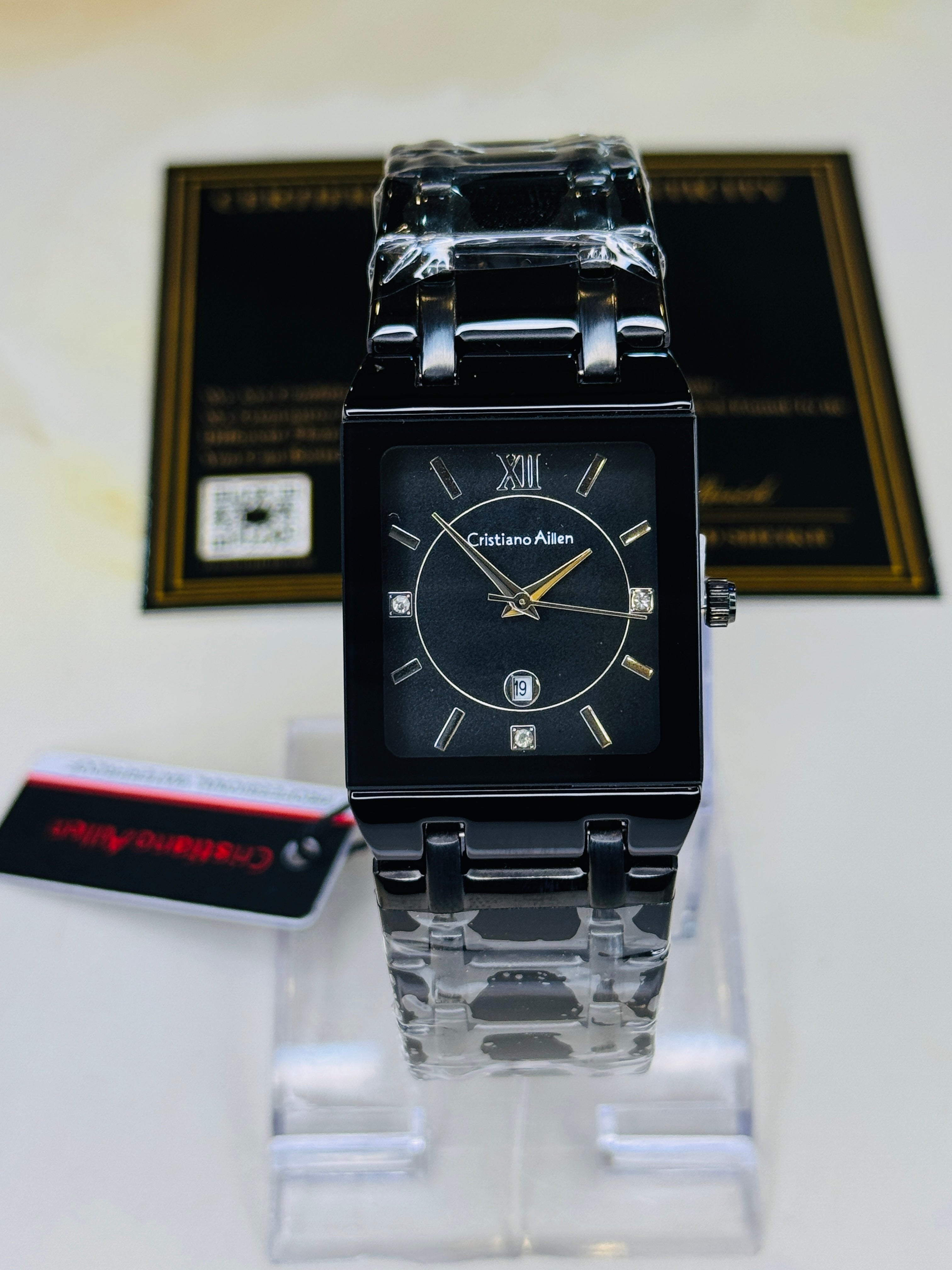 Cristiano Aillen All Black Square Watch