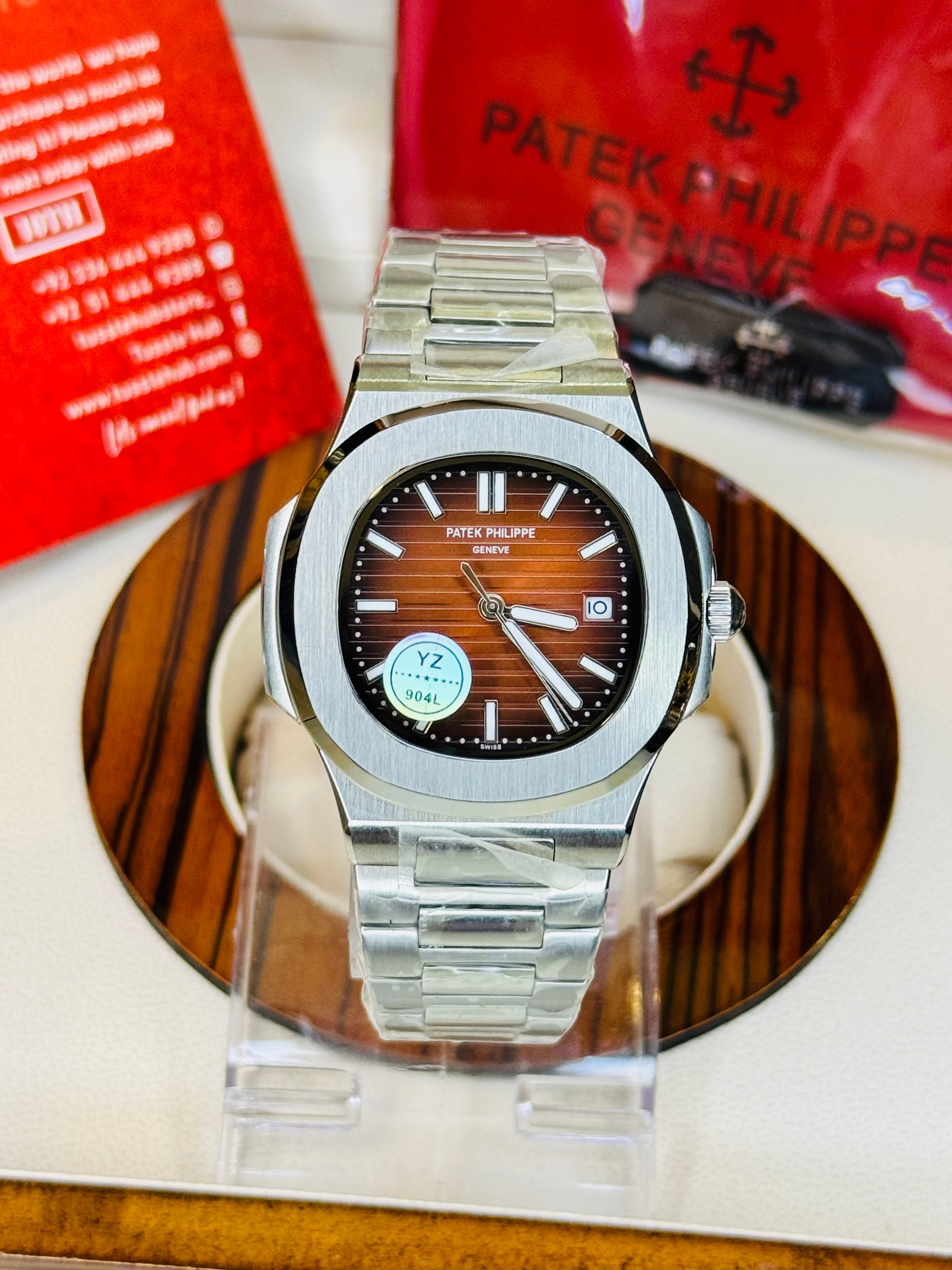 Silver Chocolate Automatic Nautilus Super Clone Watch