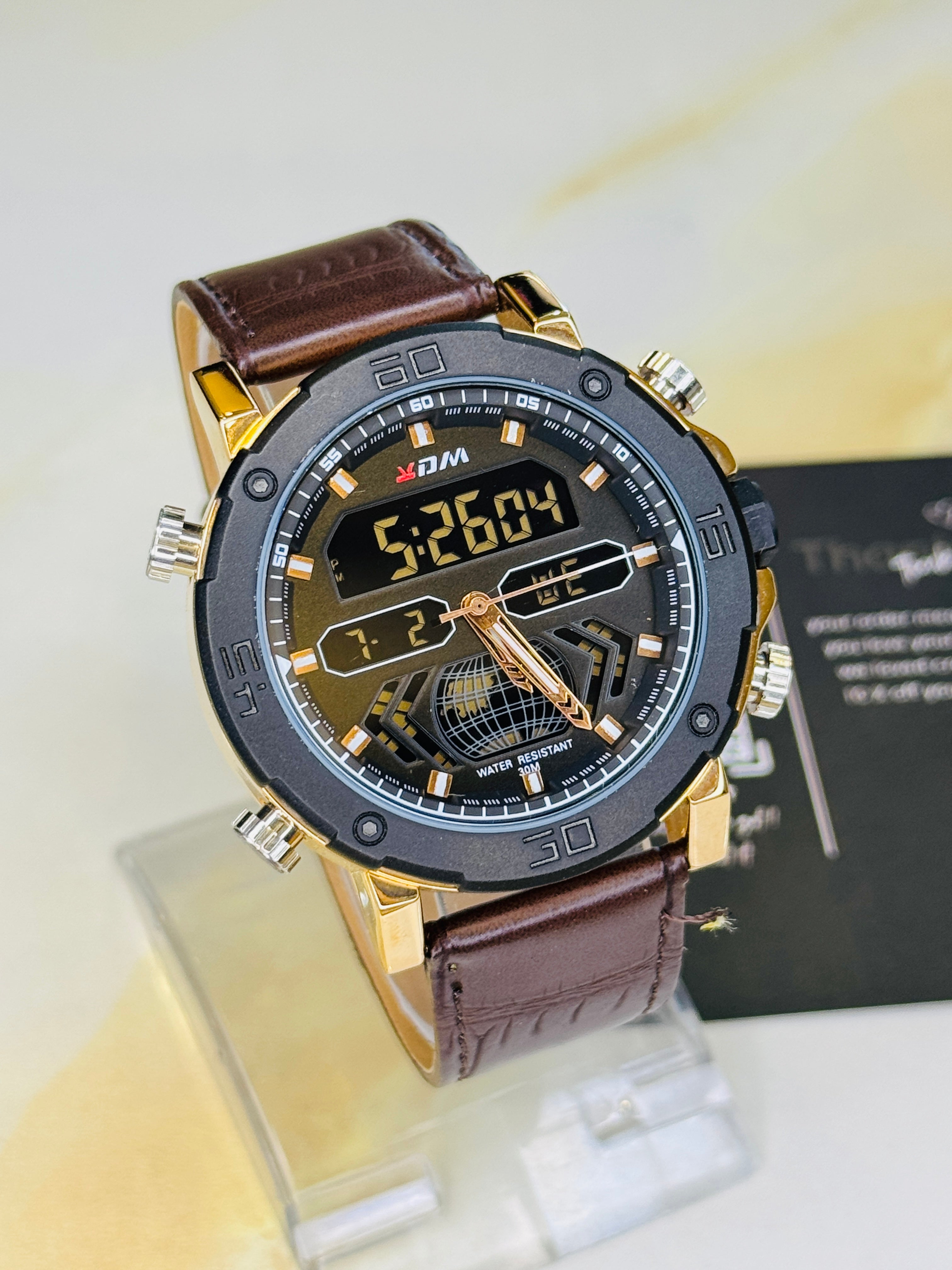XDM Brown Black Dual Time Watch