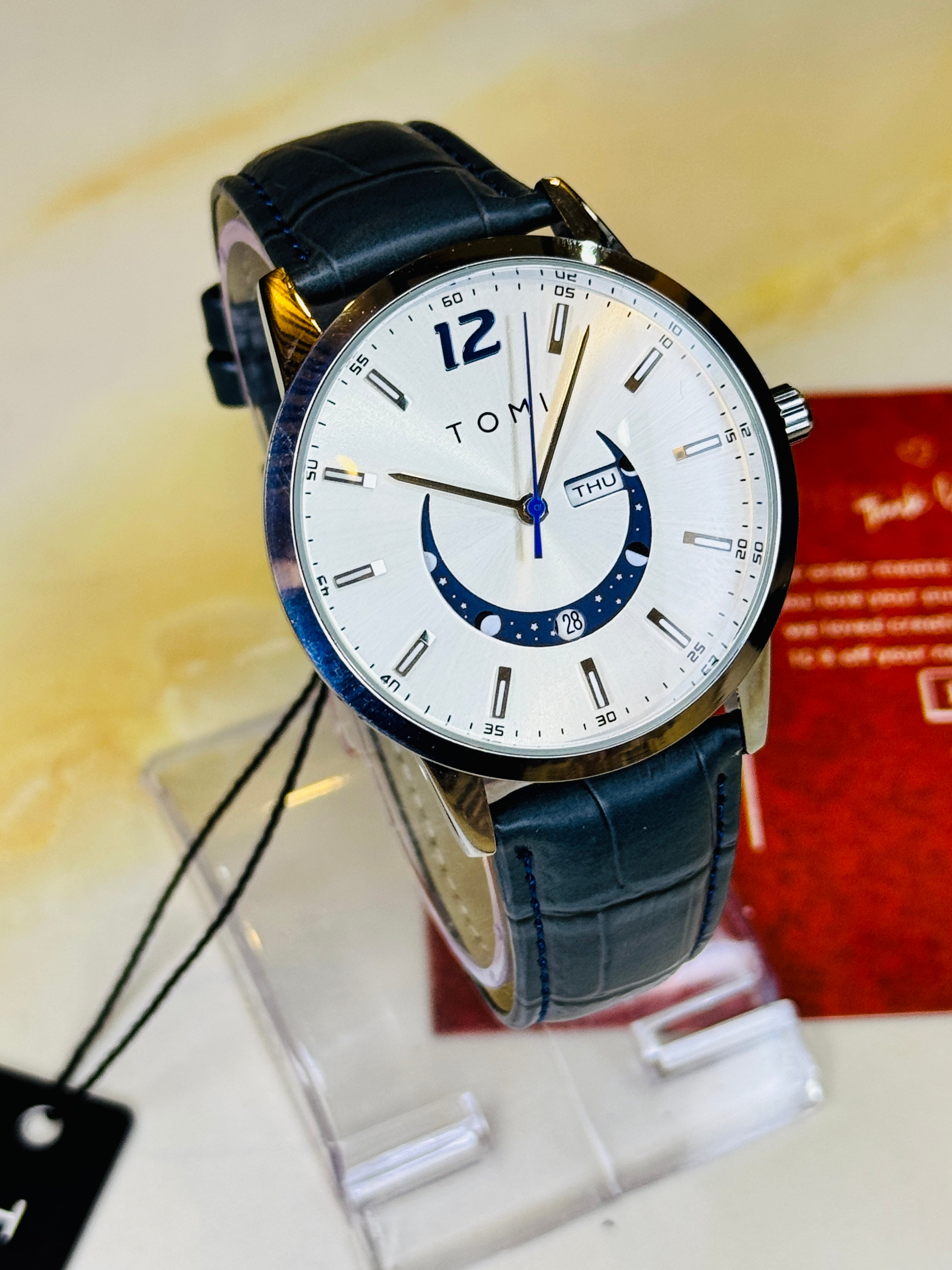 Blue White Tomi Crescent Watch