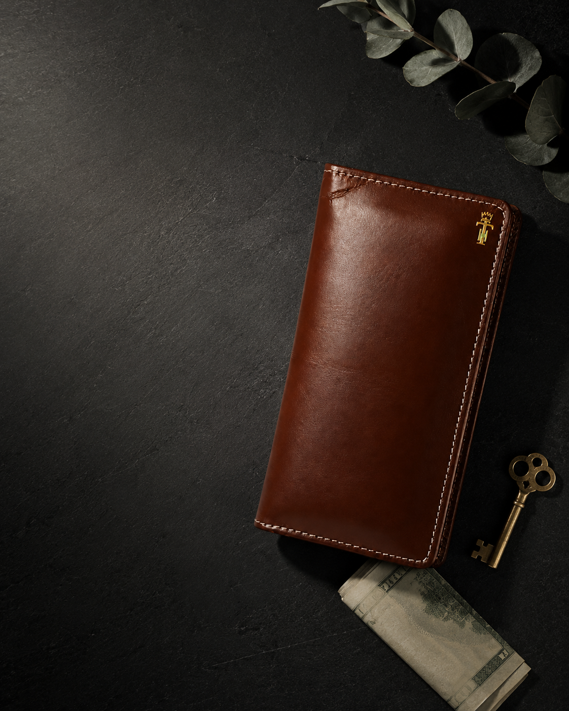 Tussle Mag Lock Elite Brown Long Wallet