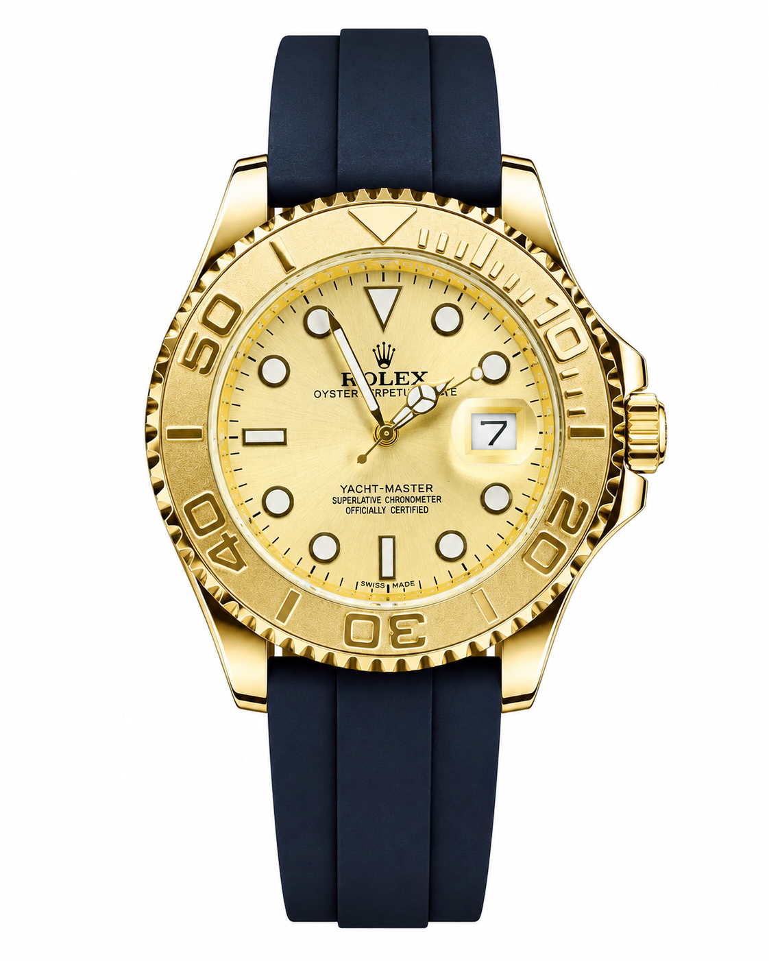 All Gold Dial Black Yatchmaster Watch