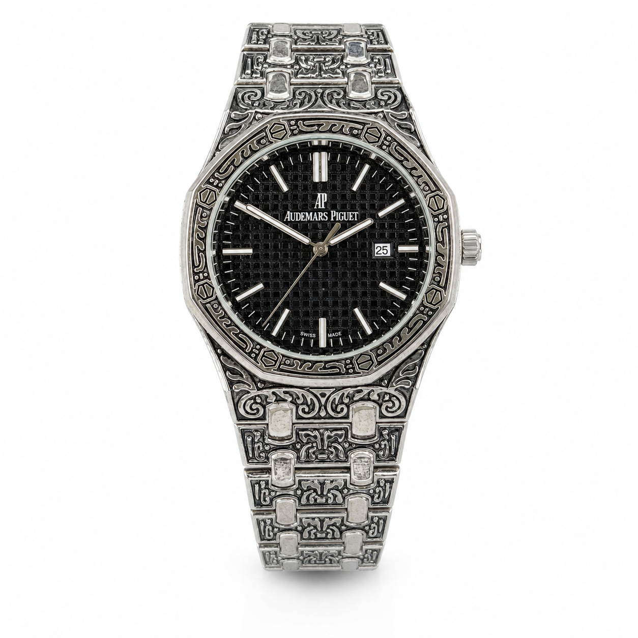Calligraphic Silver Black AP Watch