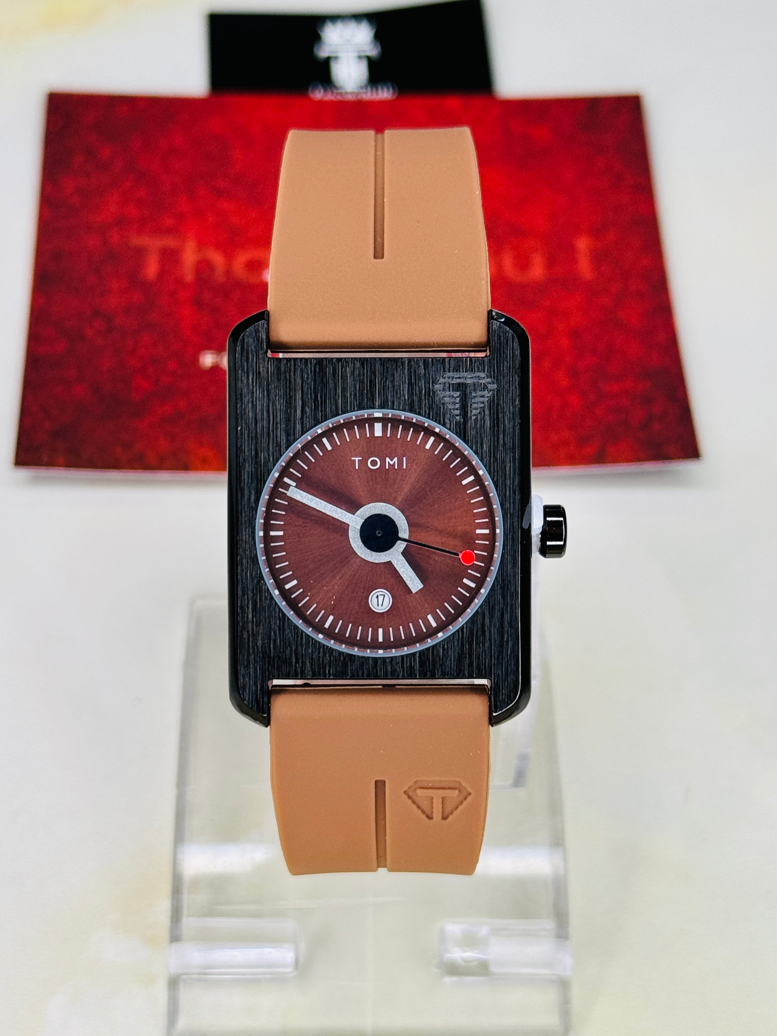 Tomi Brown Tank Magnetic Strap Watch