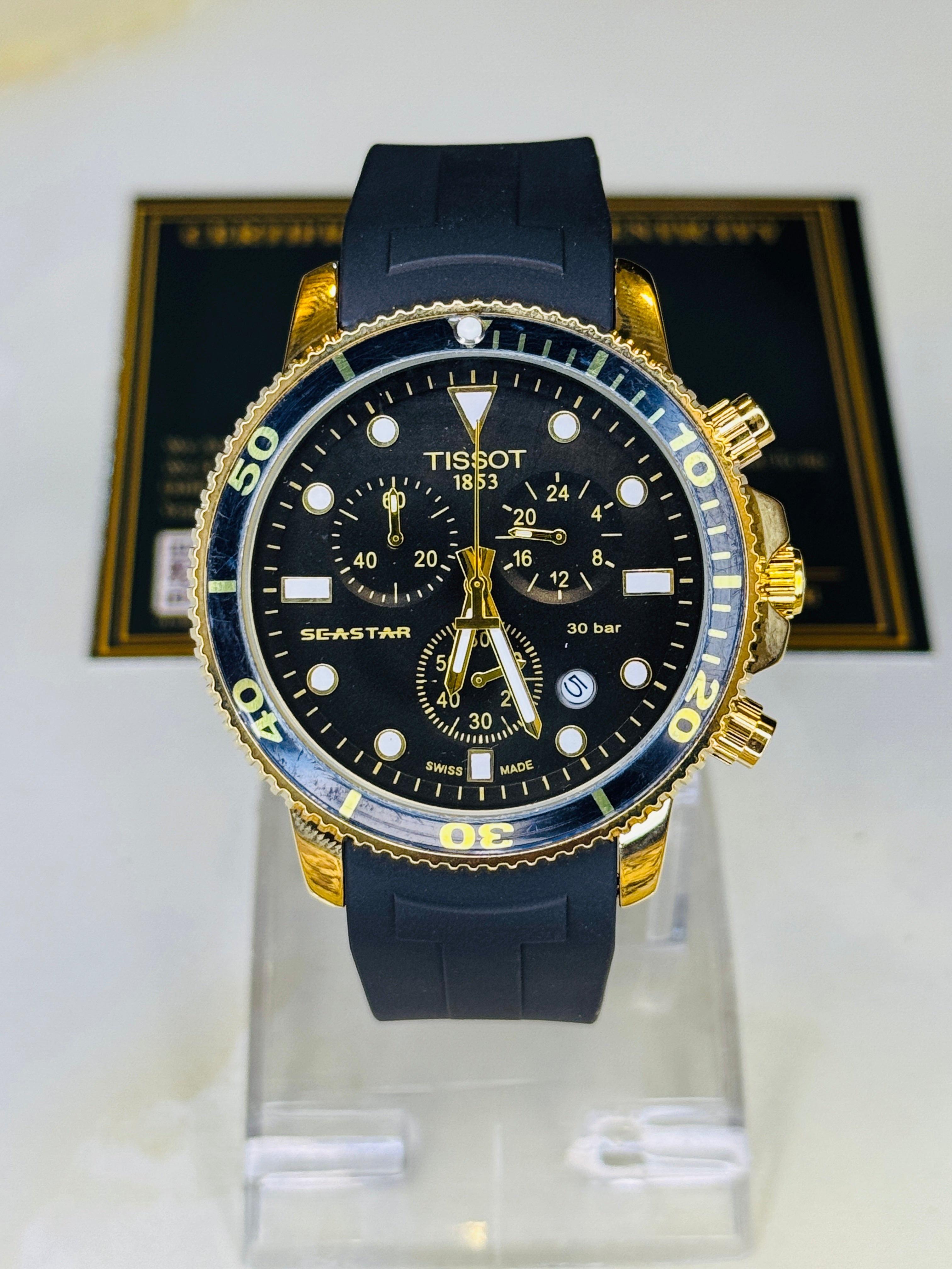 Black Gold Black Tissot Sea Star Chronograph Watch