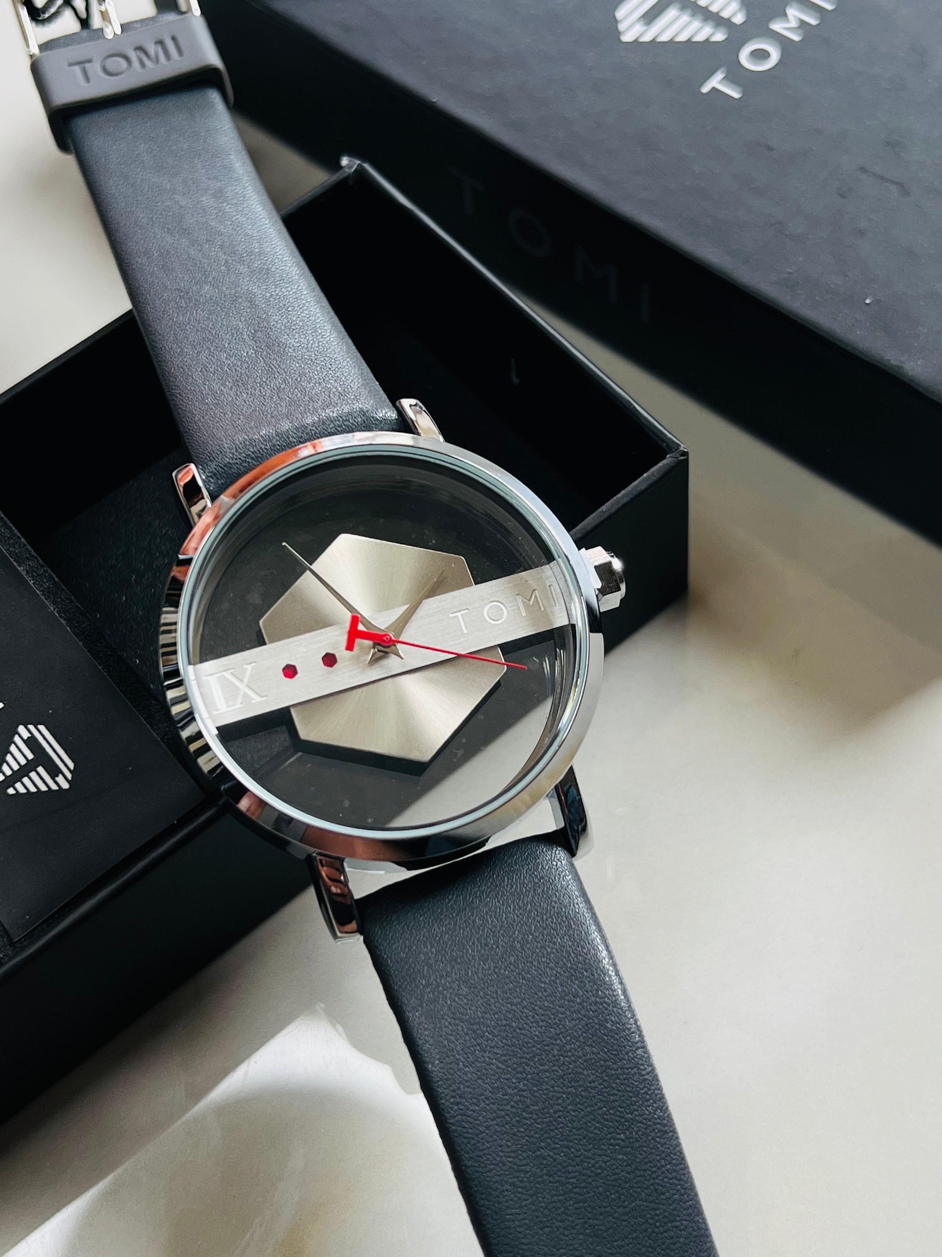 Tomi Ash Grey Hexa Dial Watch