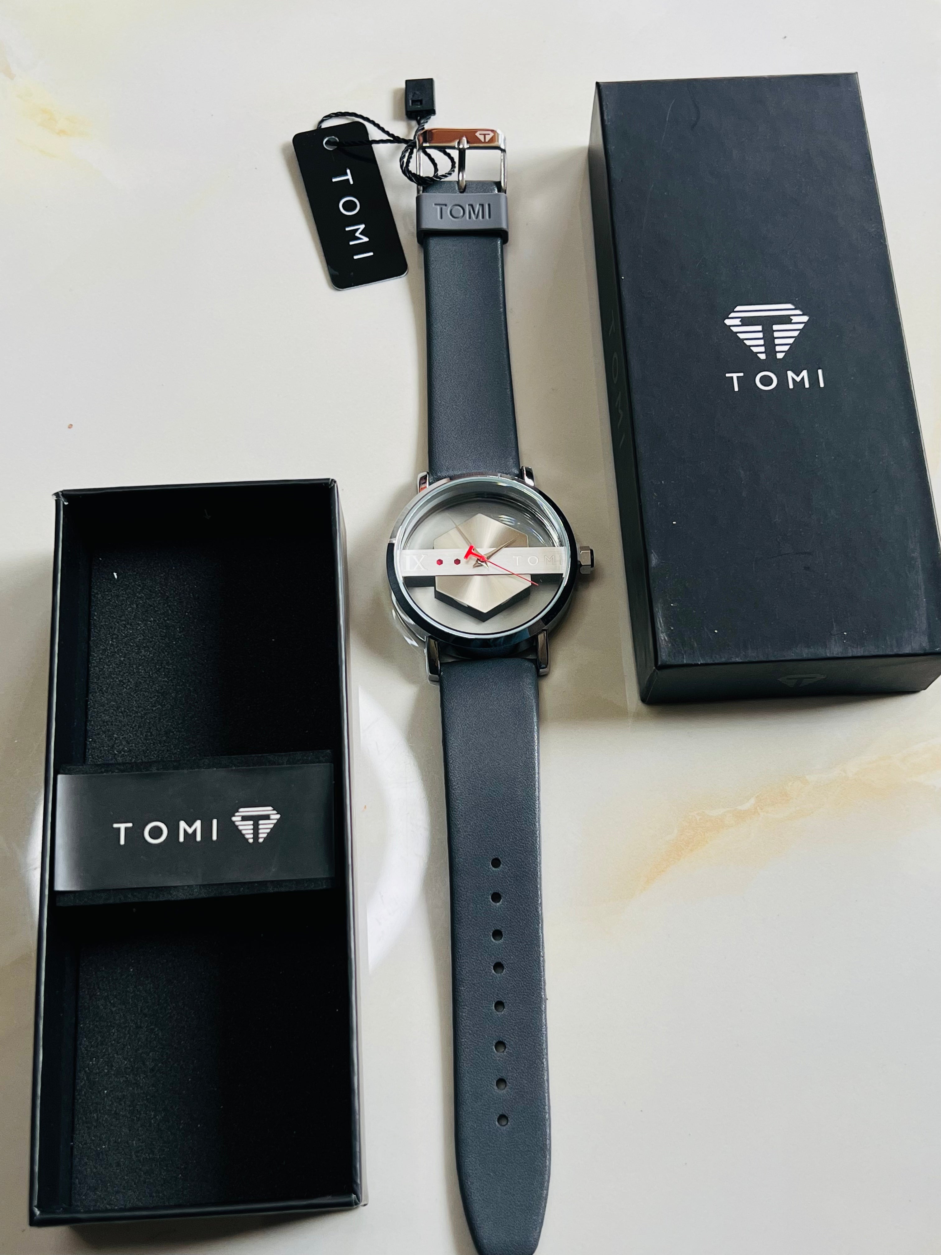 Tomi Ash Grey Hexa Dial Watch