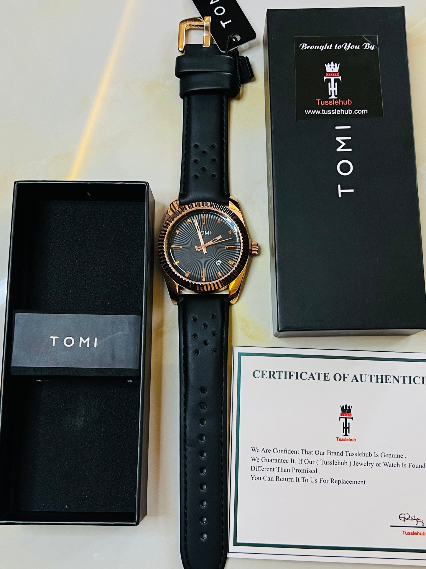 Tomi Jaguar Gold Dial Watch