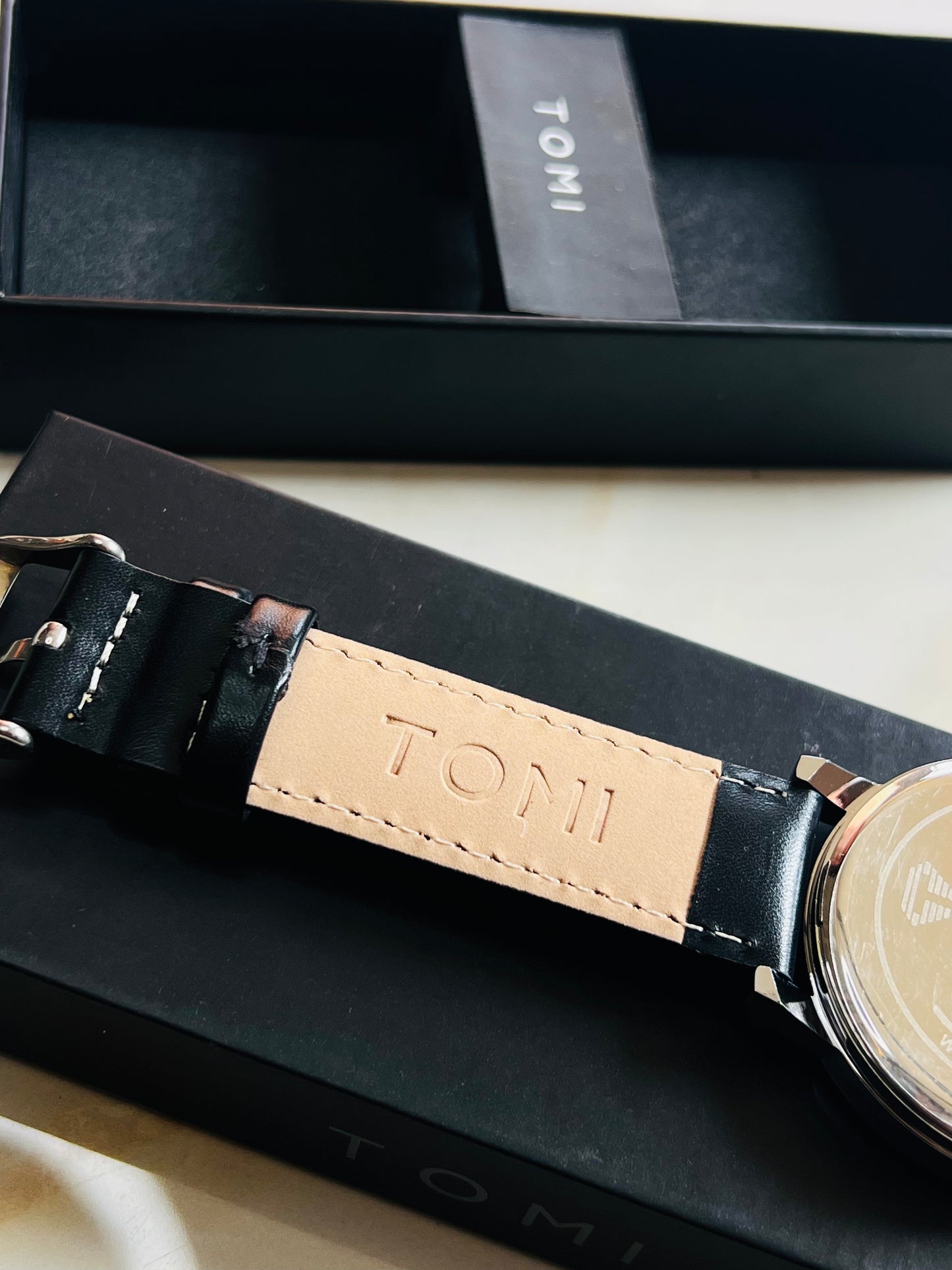 Tomi Black Silver Galaxy Dial Watch