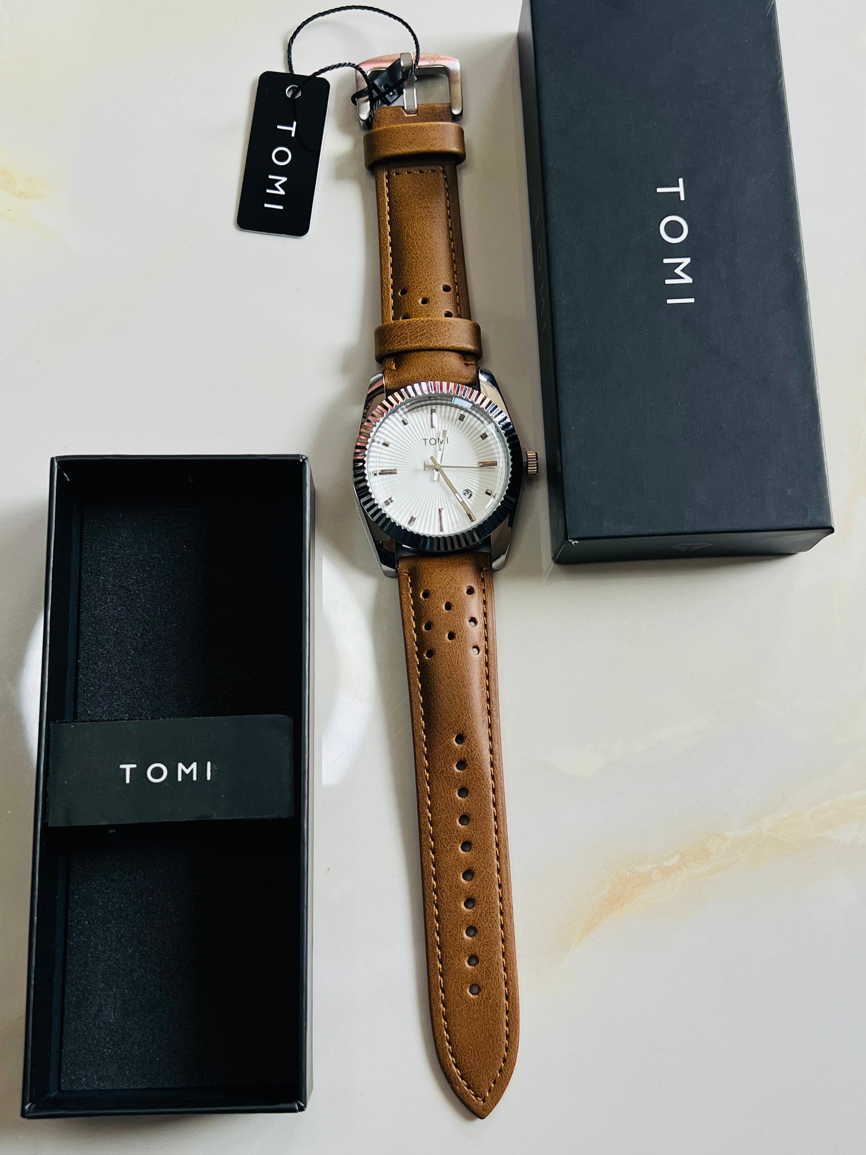 Tomi Brown Silver Jaguar Dial Waterproof