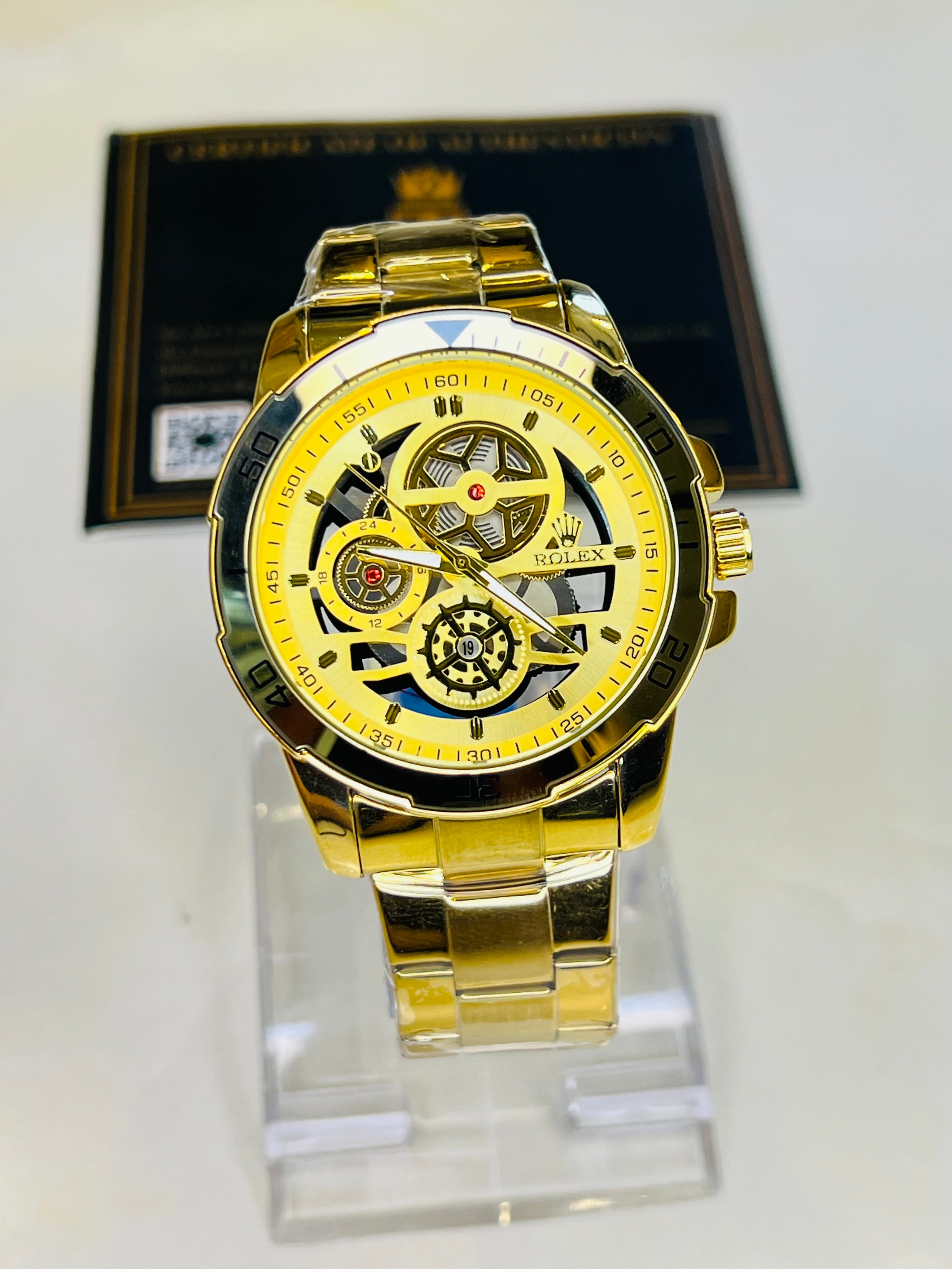 All Gold Dial Gear Rolex Watch