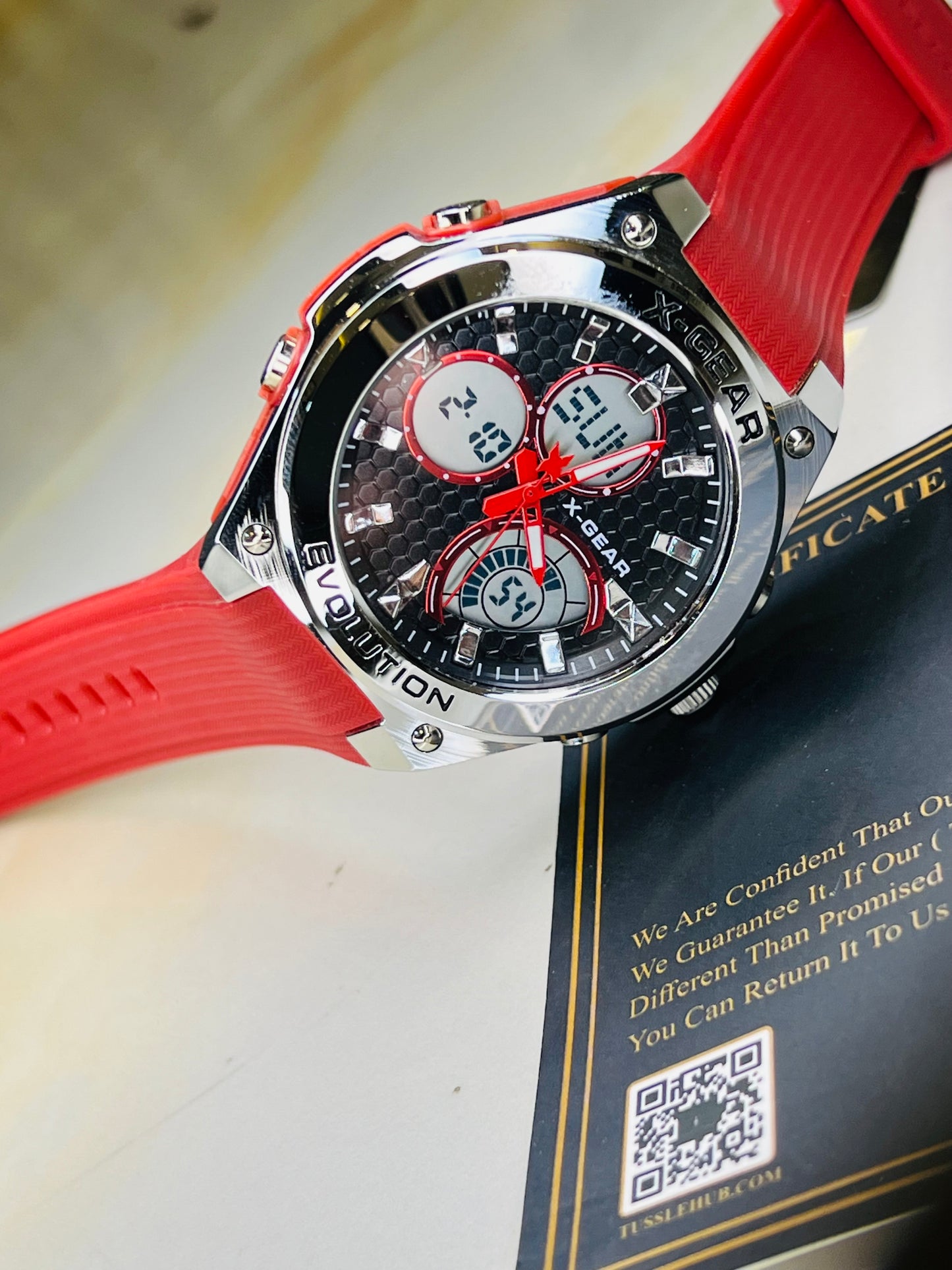 X-Gear Evolution Red Silver Sports Watch