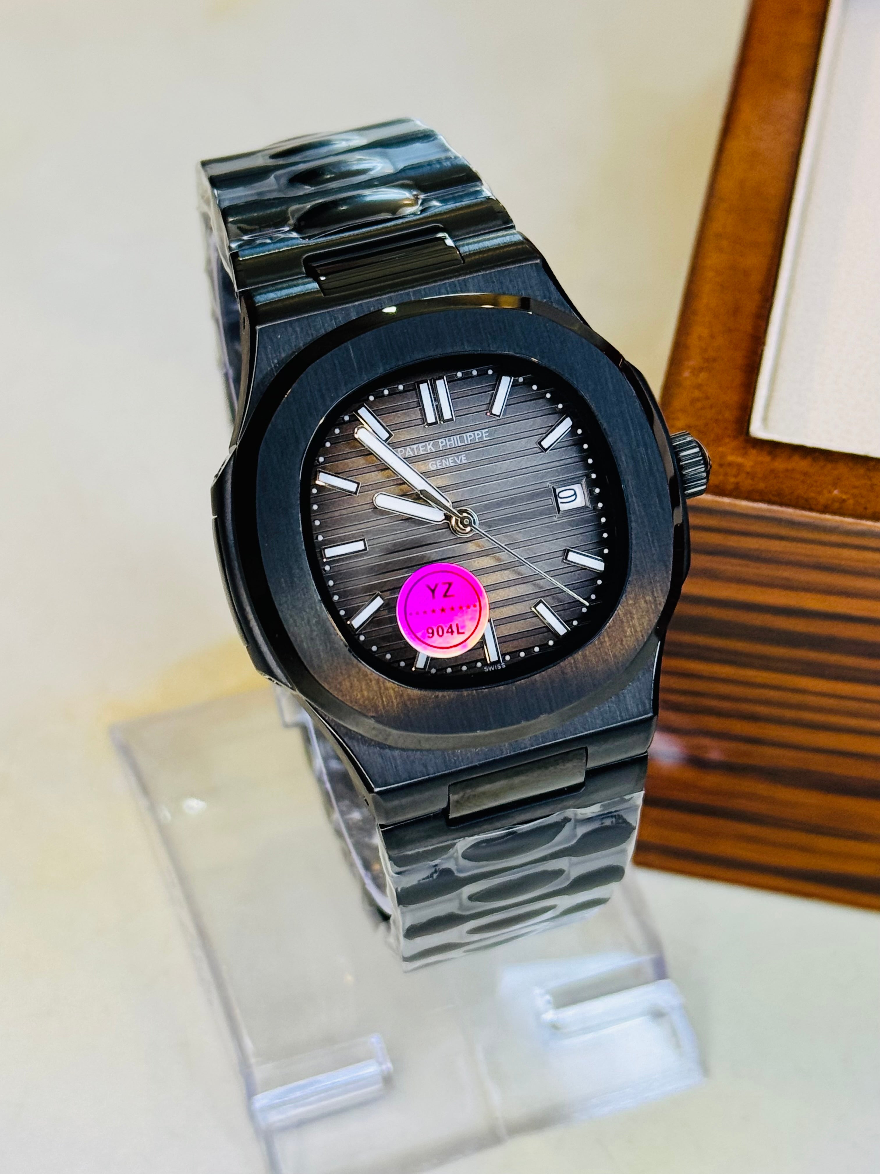 All Black Automatic Nautilus Super Clone Watch