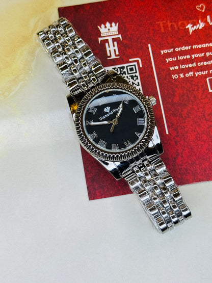 Silver Black Aoqili Roman Watch for her