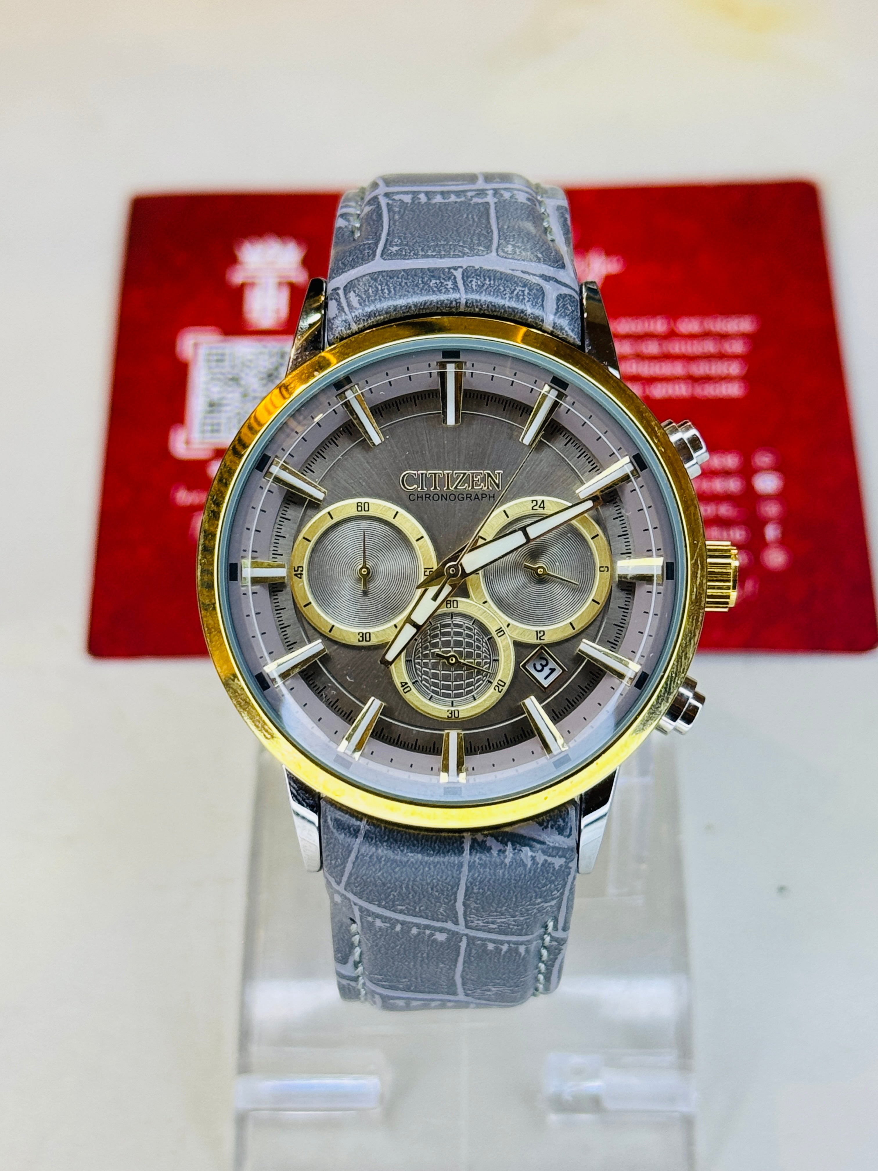 Citizen Globe Ash Grey Chronograph Watch