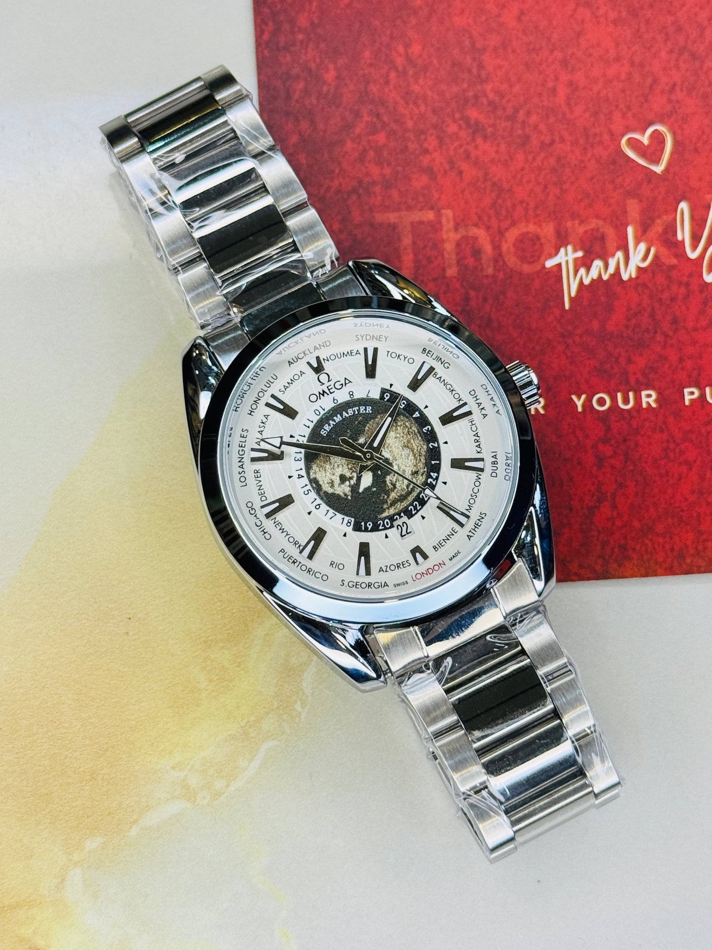 Silver White Earth Face Aqua Terra Watch