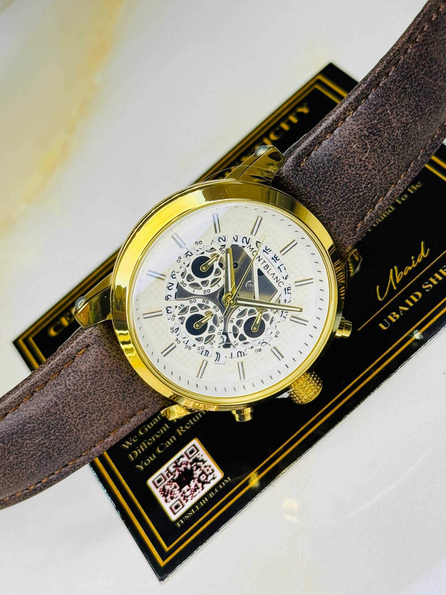 MontBlanc Coffee Gold Skeleton Chronograph Watch