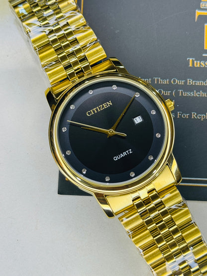 Gold Black Citizen Prestige Watch
