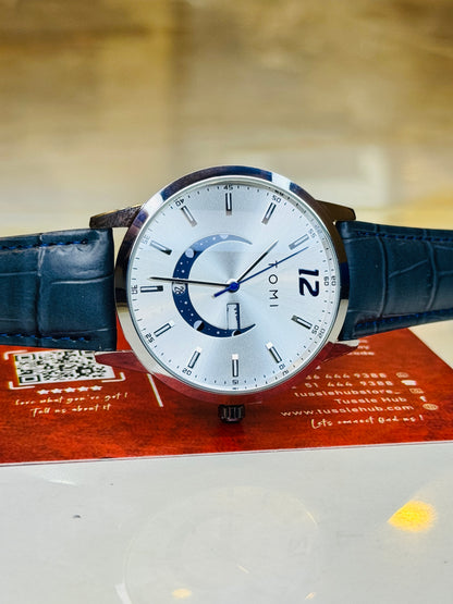 Blue White Tomi Crescent Watch