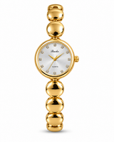 The Gold Round Pebble Minimalist Bangle Watch