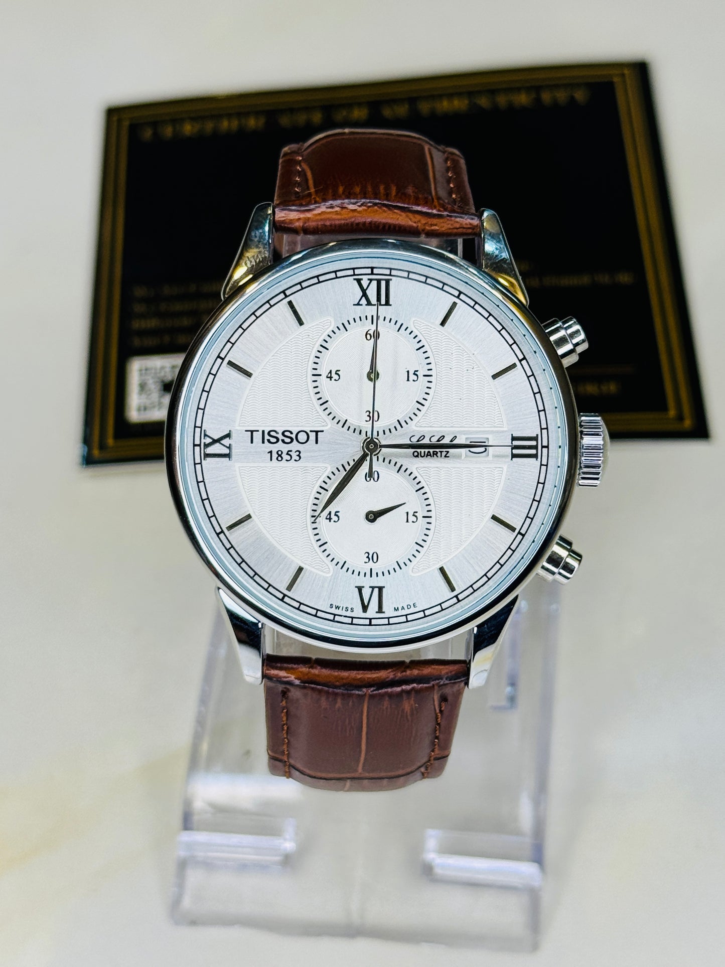 Le Lode Brown Leather Chronograph Dial Tissot Watch