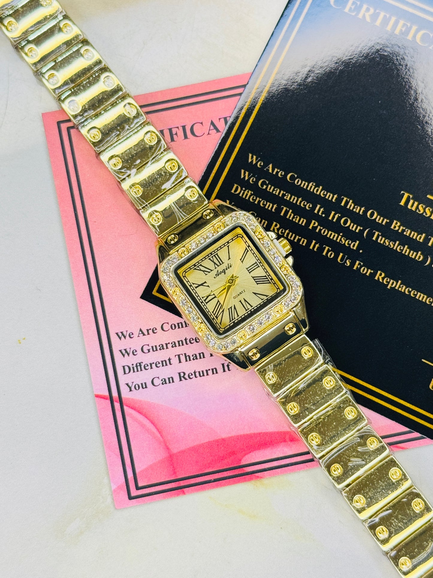 Gold zircon Santos Watch For Her