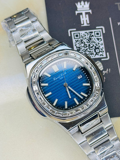 Card Nick Nautilus Silver Ocean Gem Stone Watch