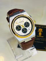 Leather Strapped Tissot PRX 1853 Chronograph Watch