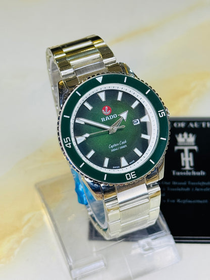 Silver Emerald Rado Captain Cook Watch