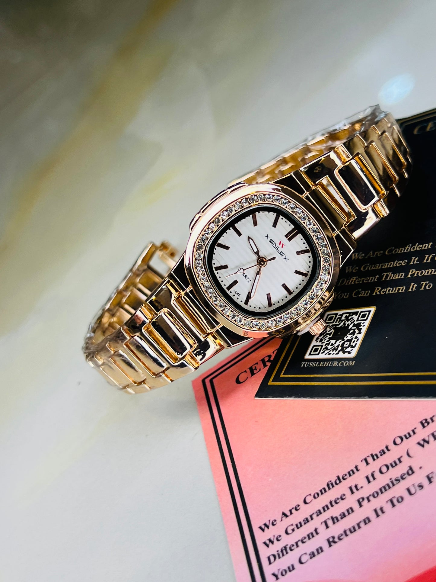Xenlex Nautilus RoseGold Zircon Watch For Her