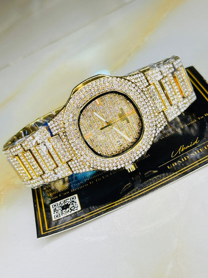Gold Iced Out PP Branded Premium Watch