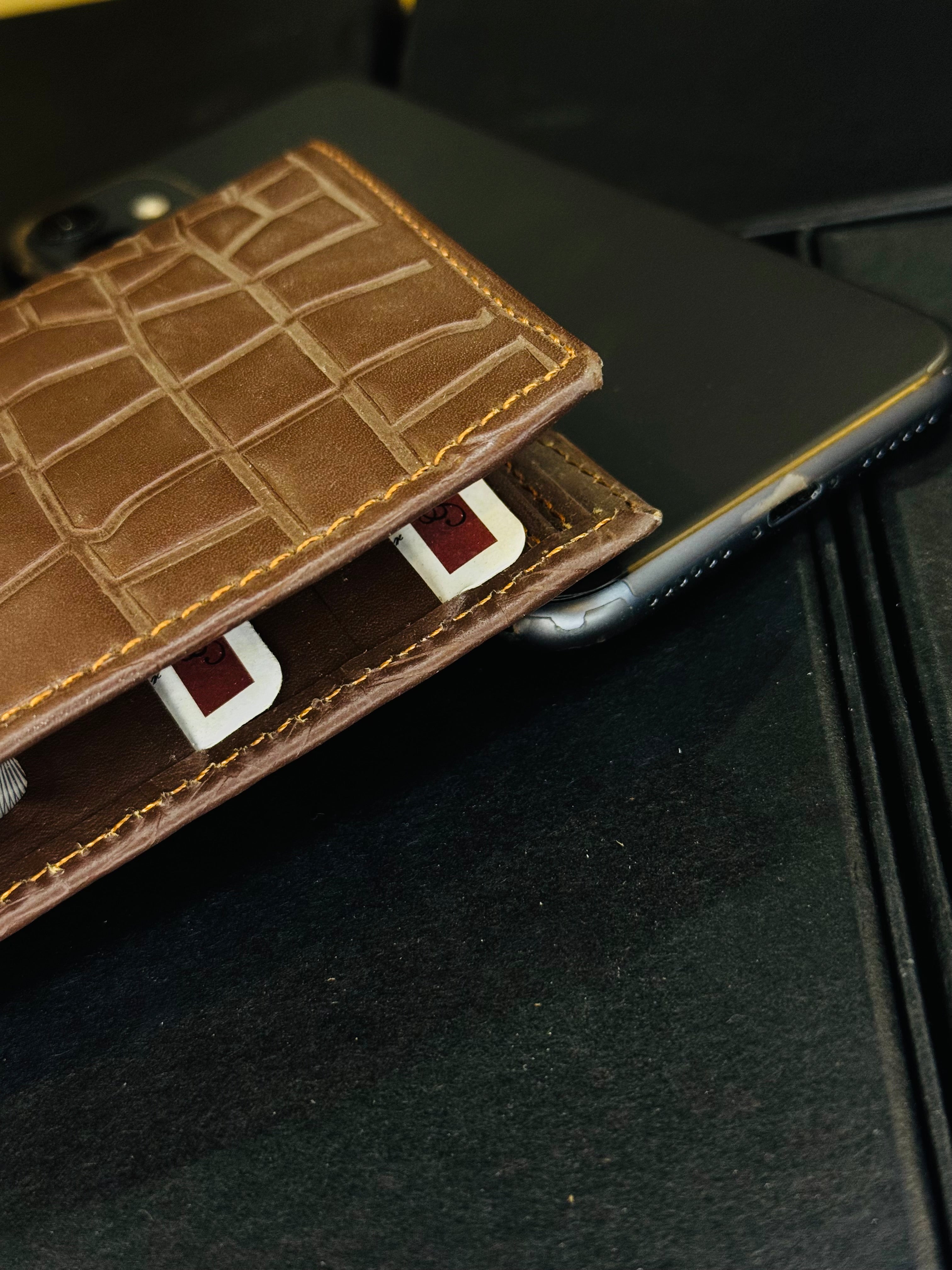 Brown Croc Book Wallet