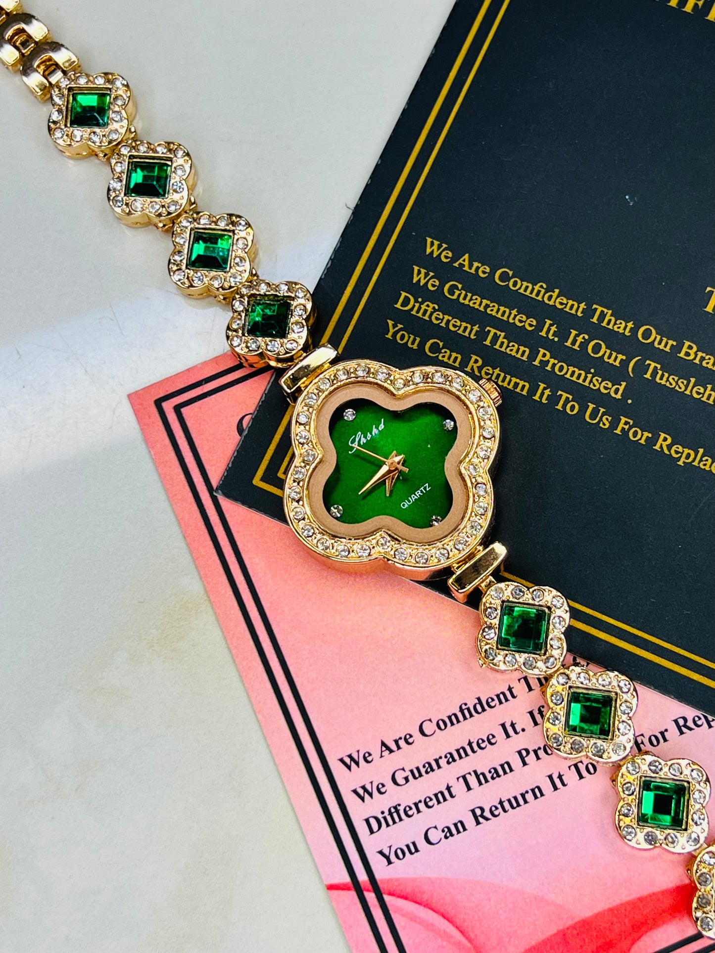 Emerald Van Cleef Zircon Watch For Her