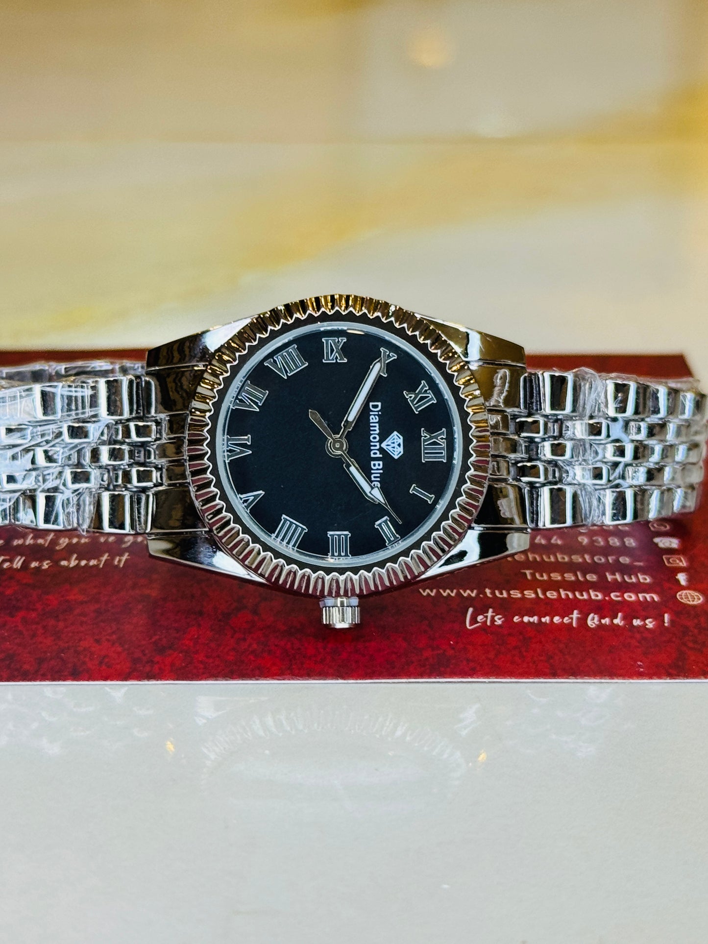 Silver Black Aoqili Roman Watch for her