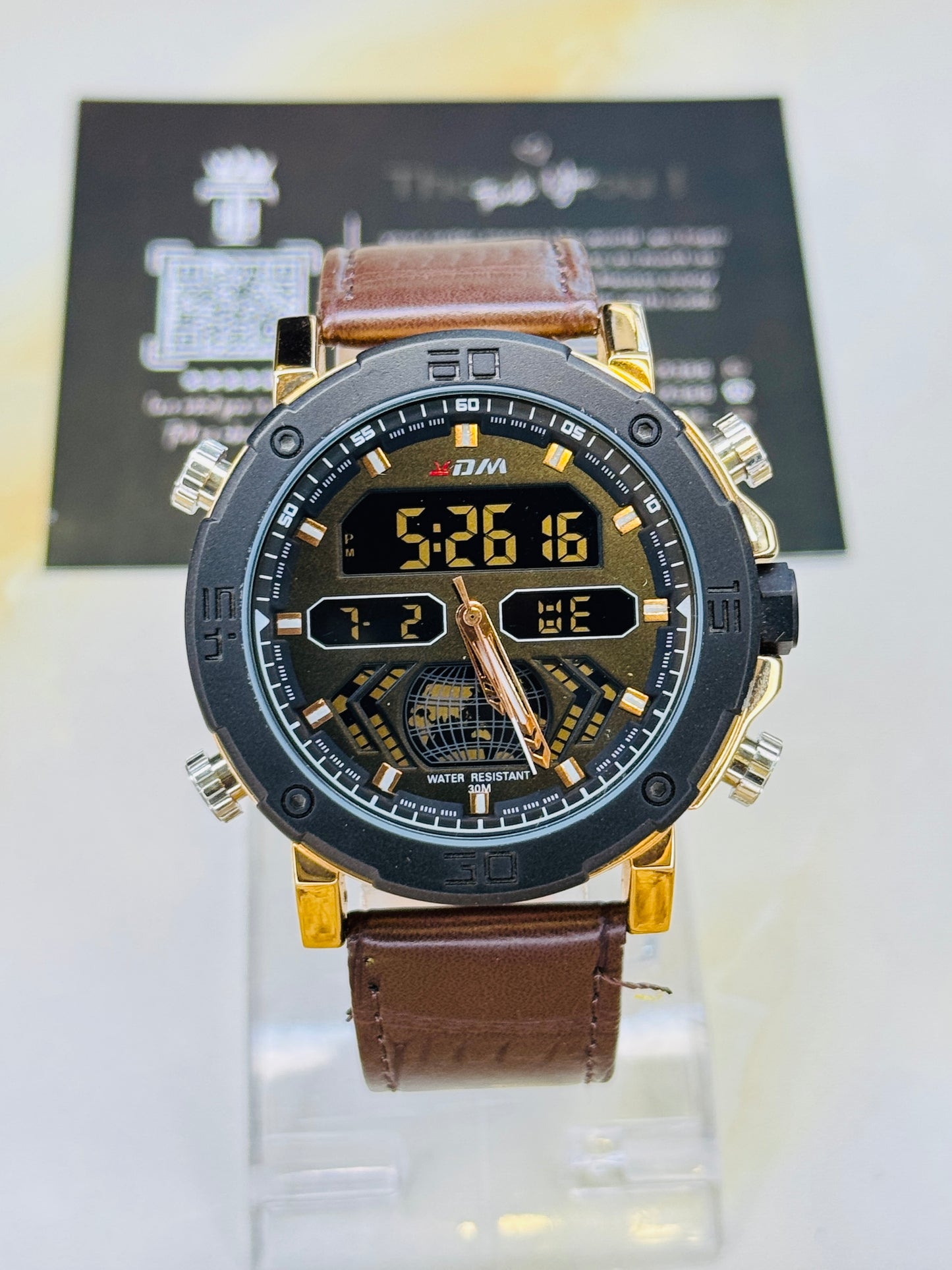 XDM Brown Black Dual Time Watch
