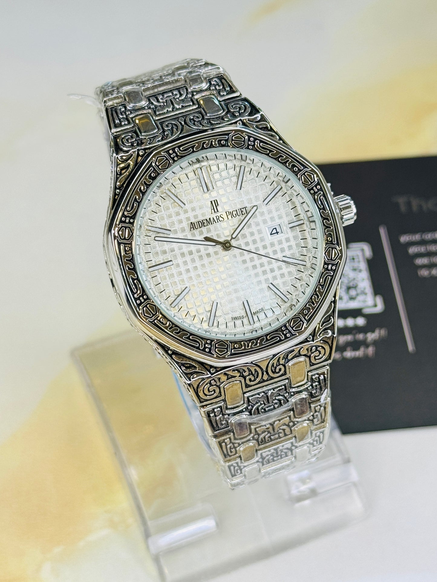Calligraphic Silver White AP Watch