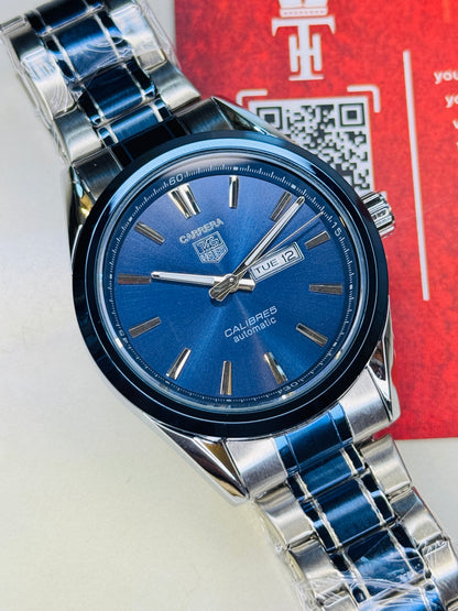 Tag Heur Two Tone Tungsten Carrera Day Date Chain Strapped Watchh