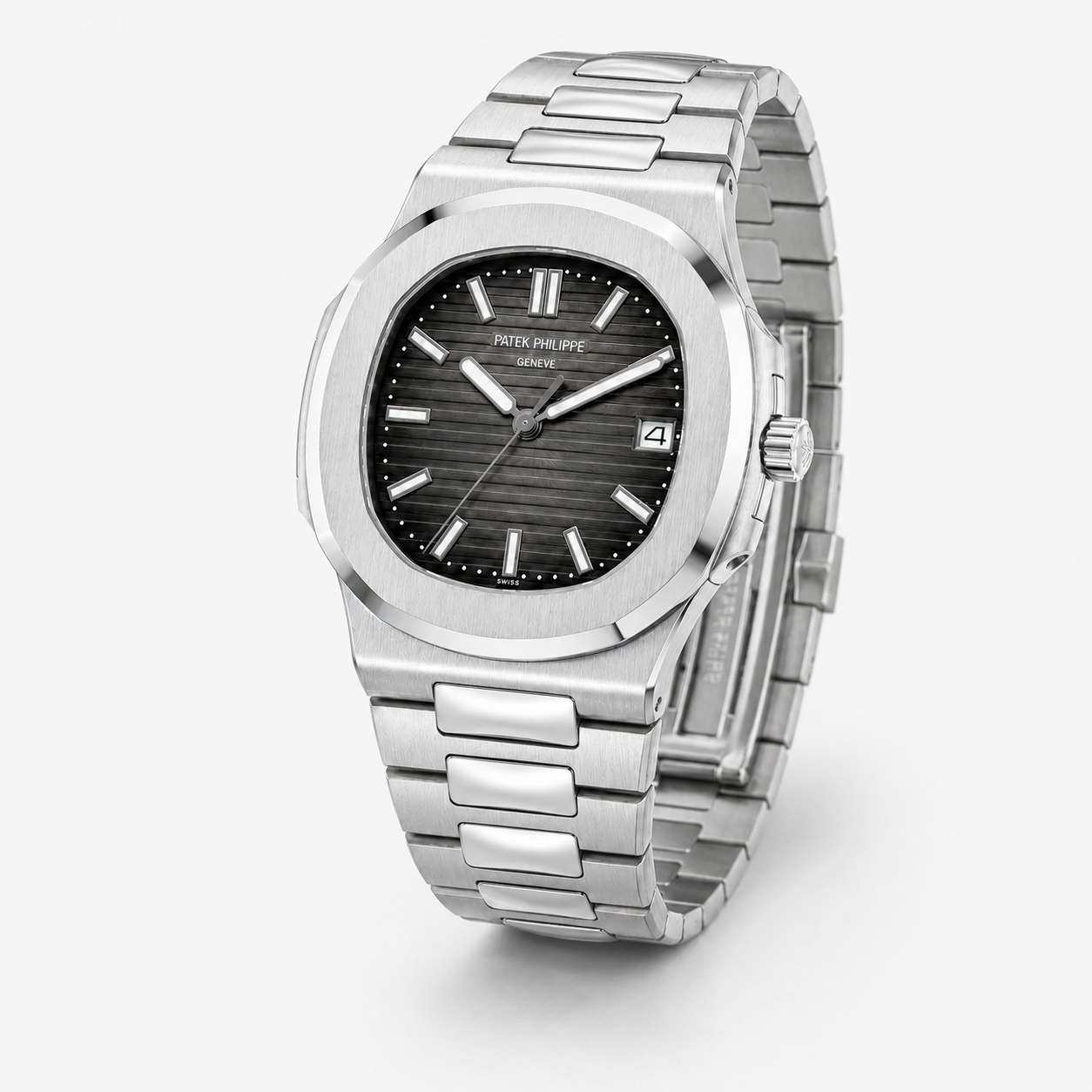 Silver Grey Automatic Nautilus Super Clone Watch