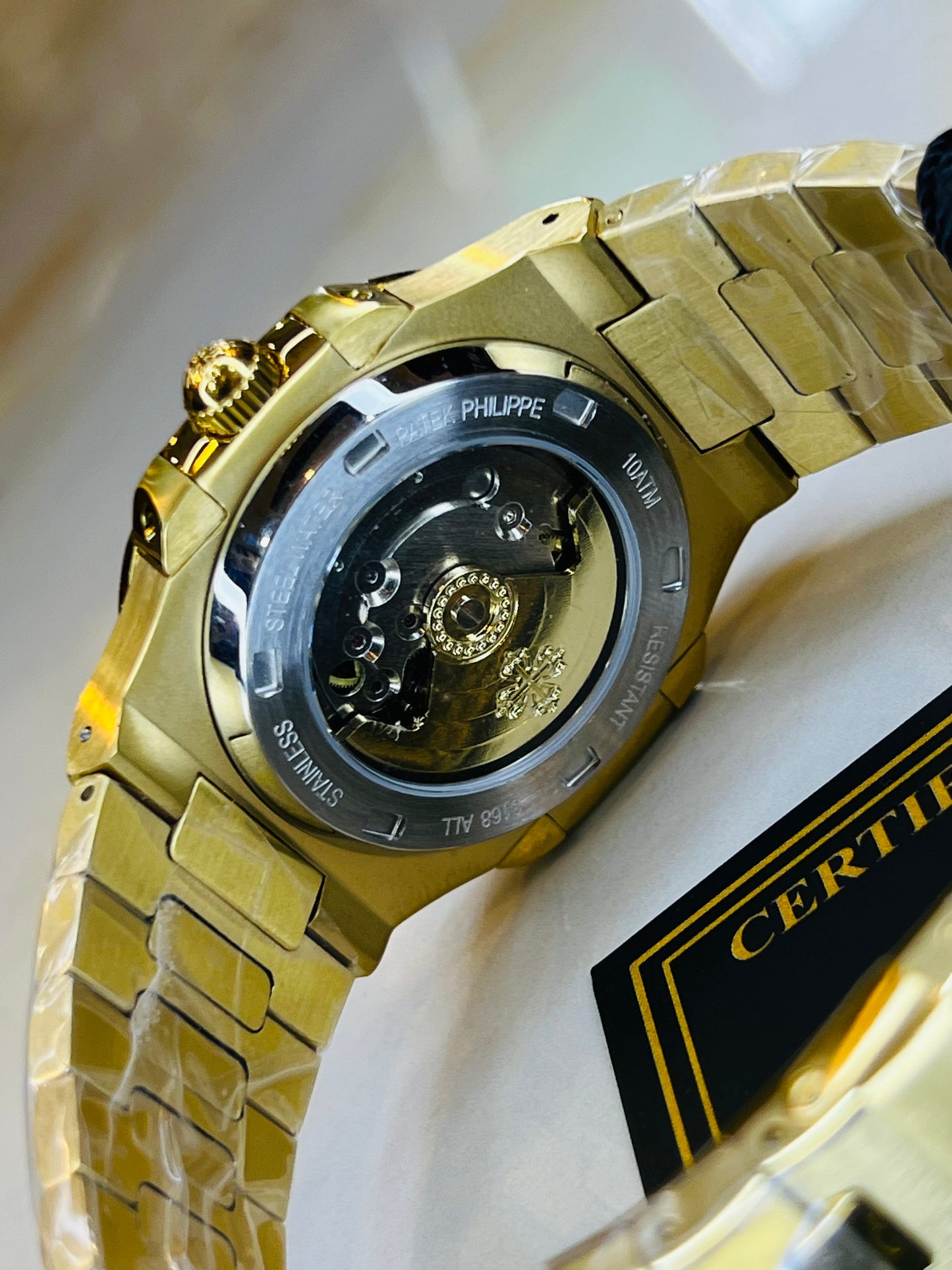 Gold Black Automatic Nautilus Super Clone Watch
